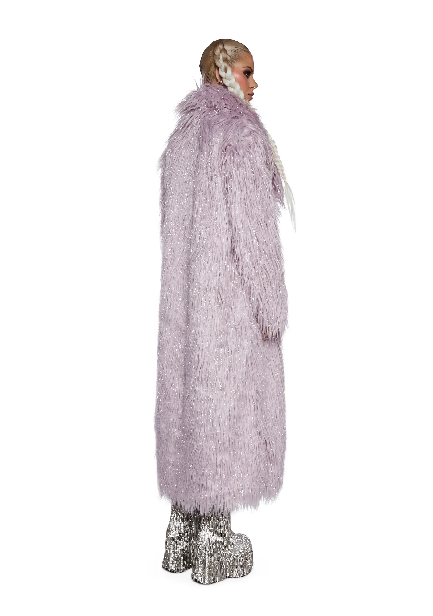 Astro Arctic Faux Fur Coat - Purple - Image 6