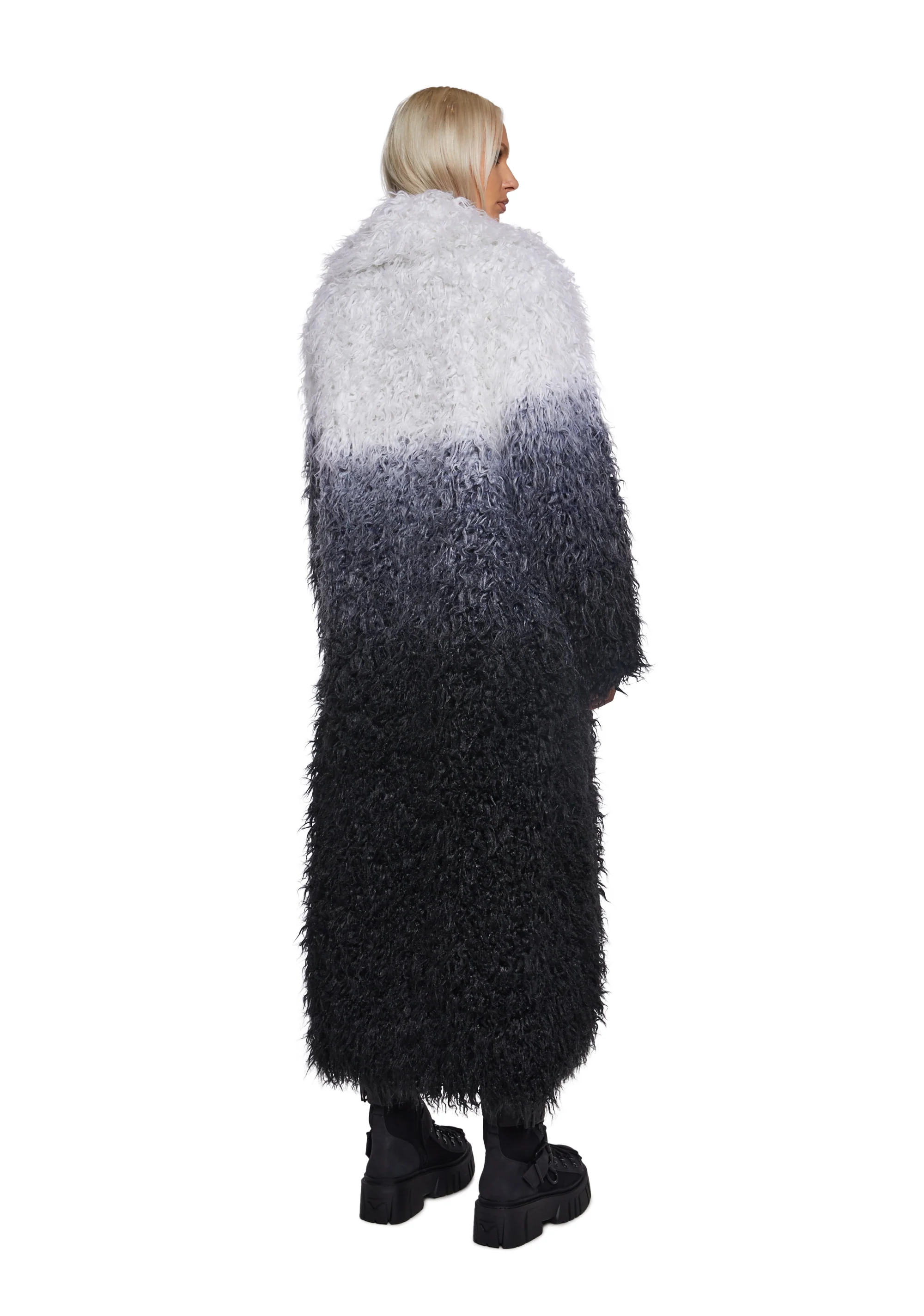 Astro Arctic Faux Fur Coat - Gray/White - Image 4
