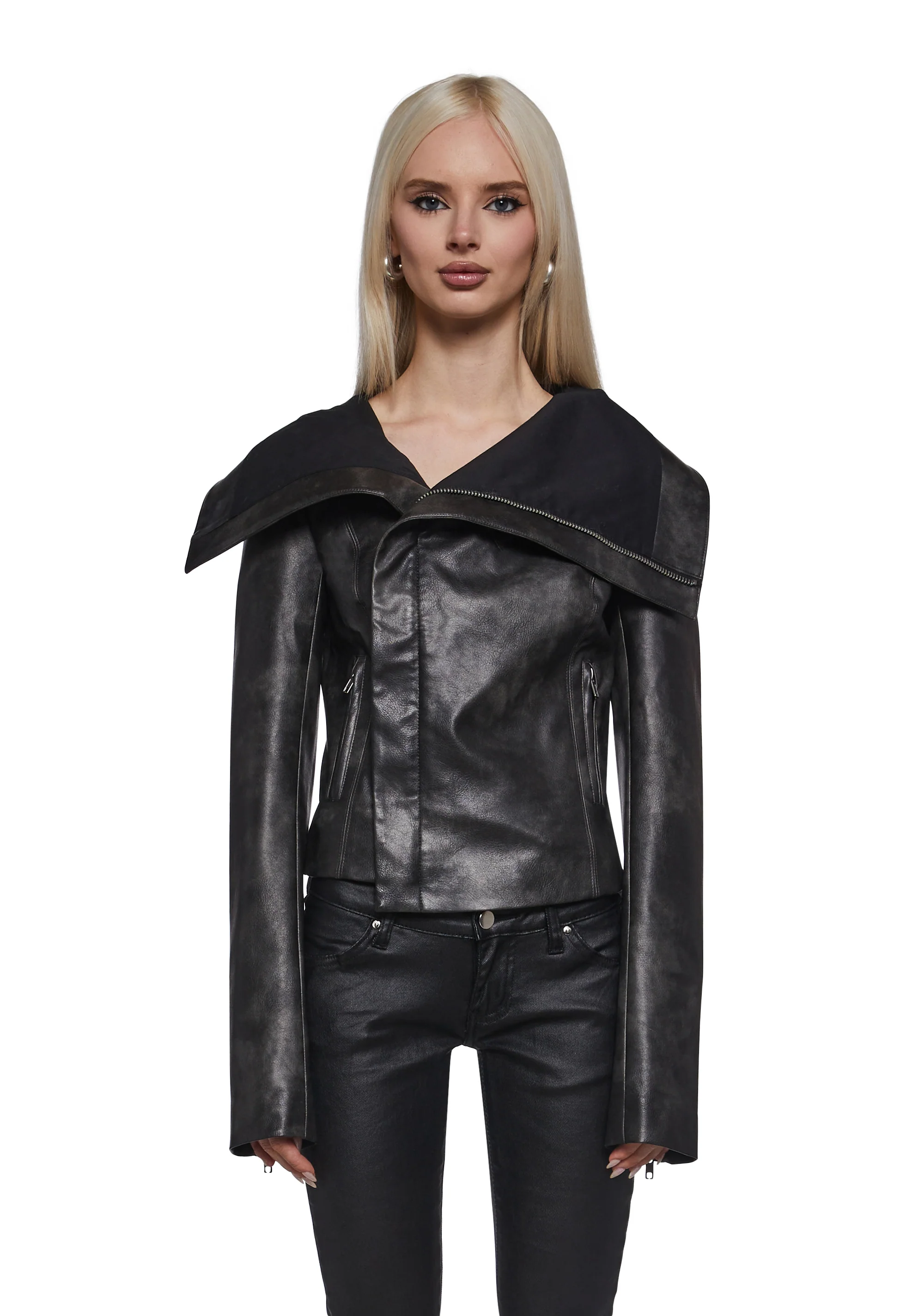 Asymmetrical Moto Jacket - Image 5