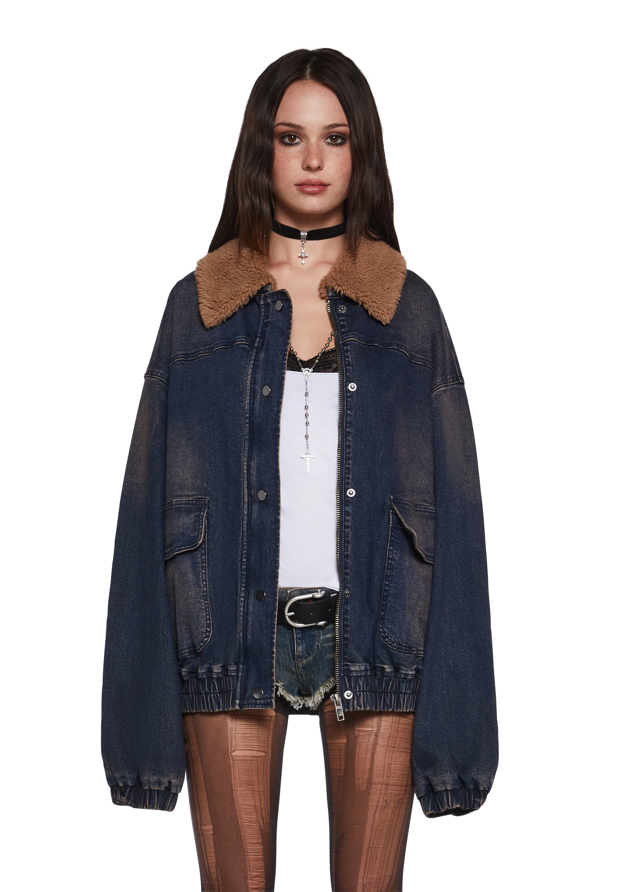At The Diner Denim Bomber Jacket - Image 6