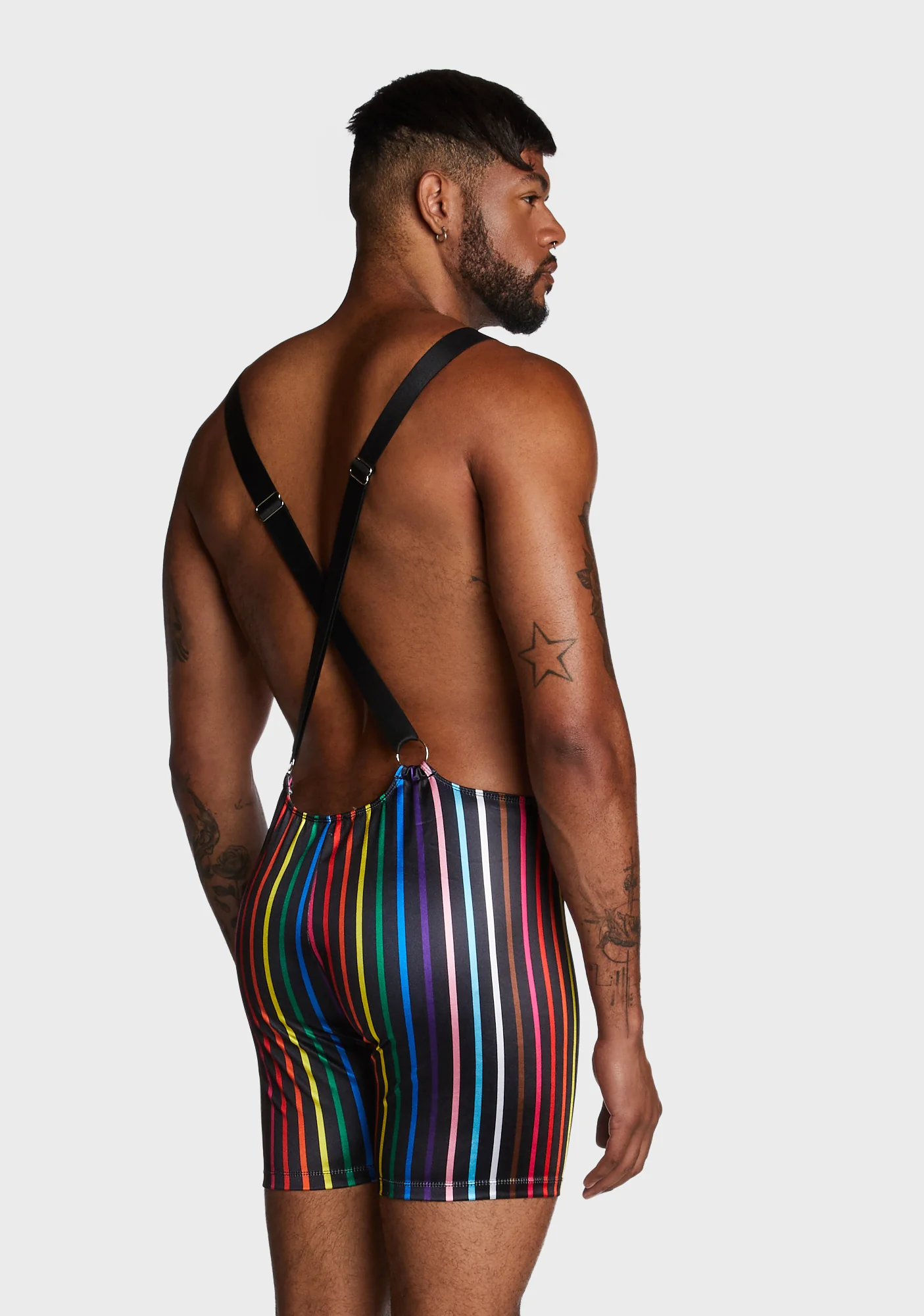 Atomic Bliss Harness Romper - Black/Rainbow - Image 4