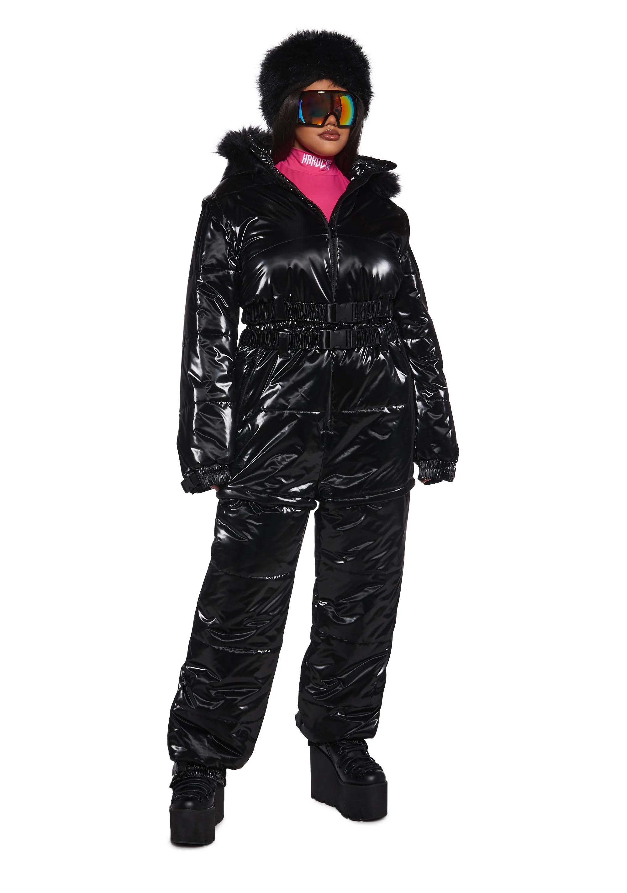 Aurora Beam Liquid Velvet Snowsuit - Black - Image 11
