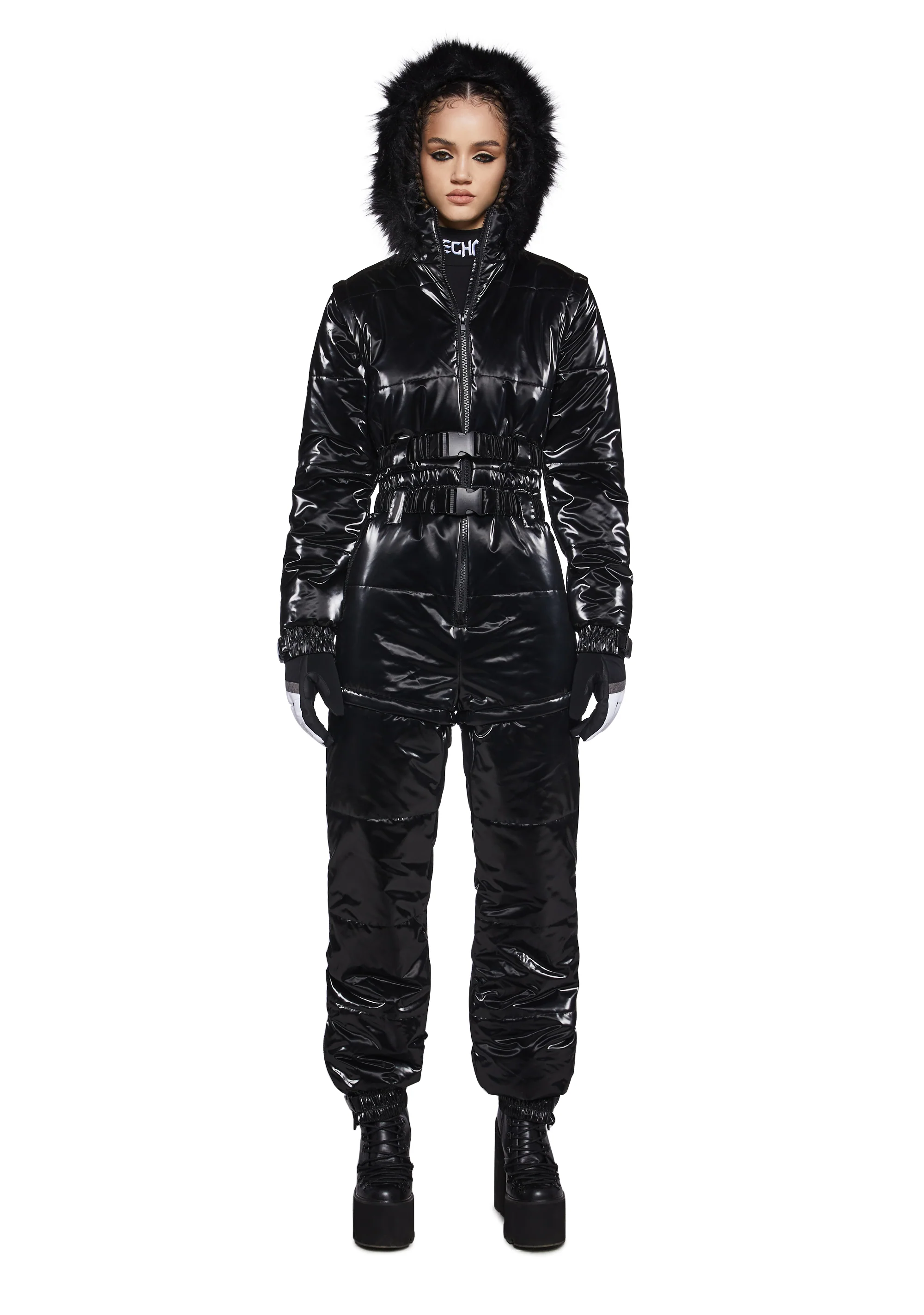 Aurora Beam Liquid Velvet Snowsuit - Black - Image 6