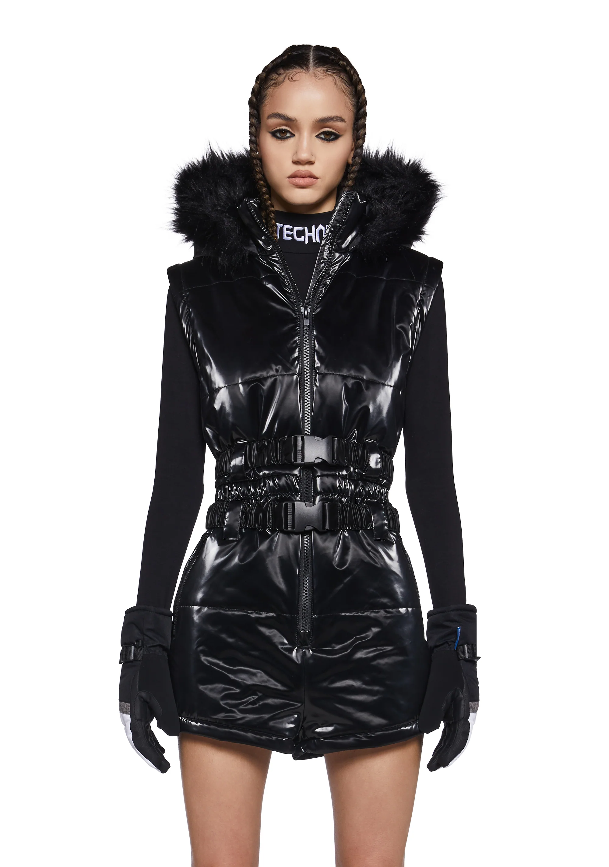 Aurora Beam Liquid Velvet Snowsuit - Black - Image 7