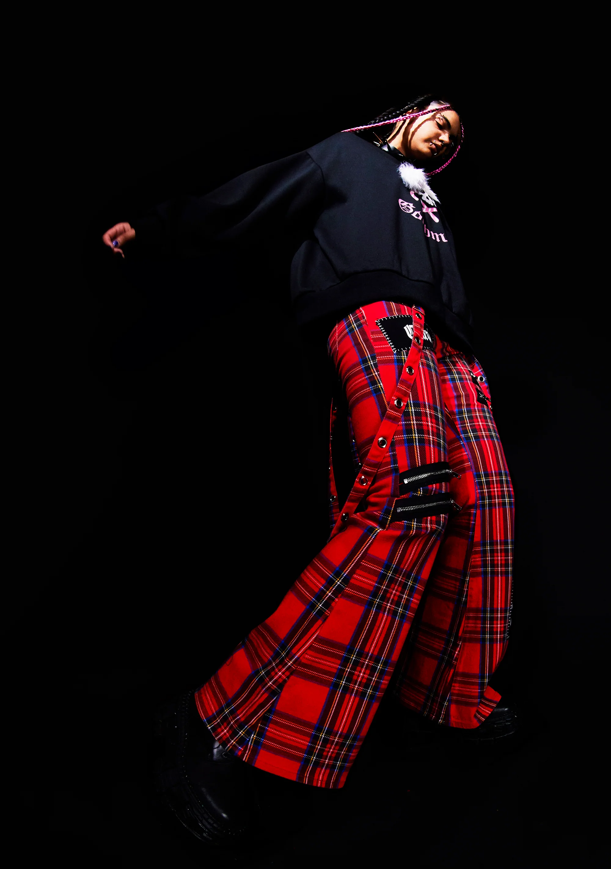 Aurora Cargo Jeans - Plaid - Image 6