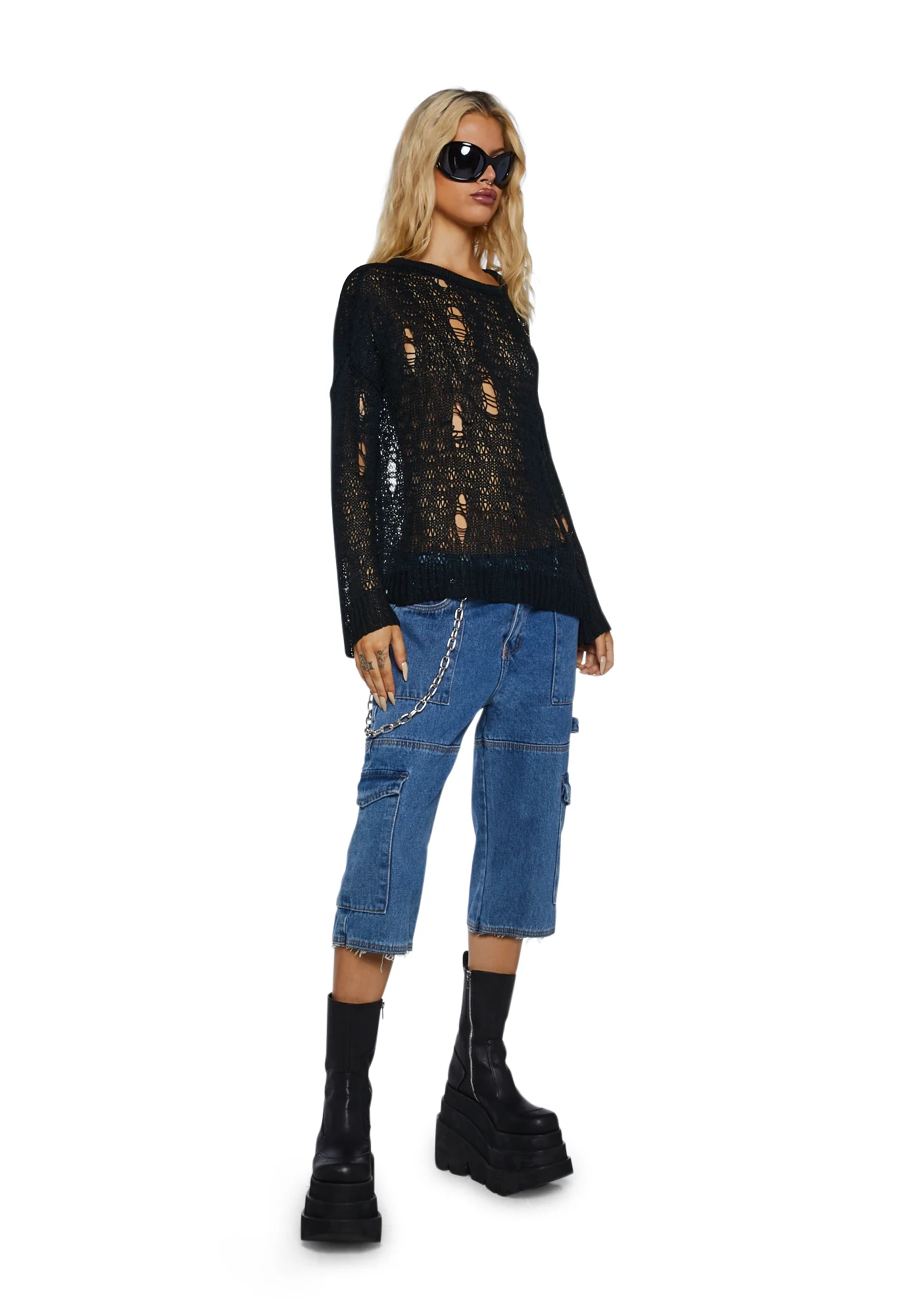 Avril Distressed Knit Sweater - Image 2