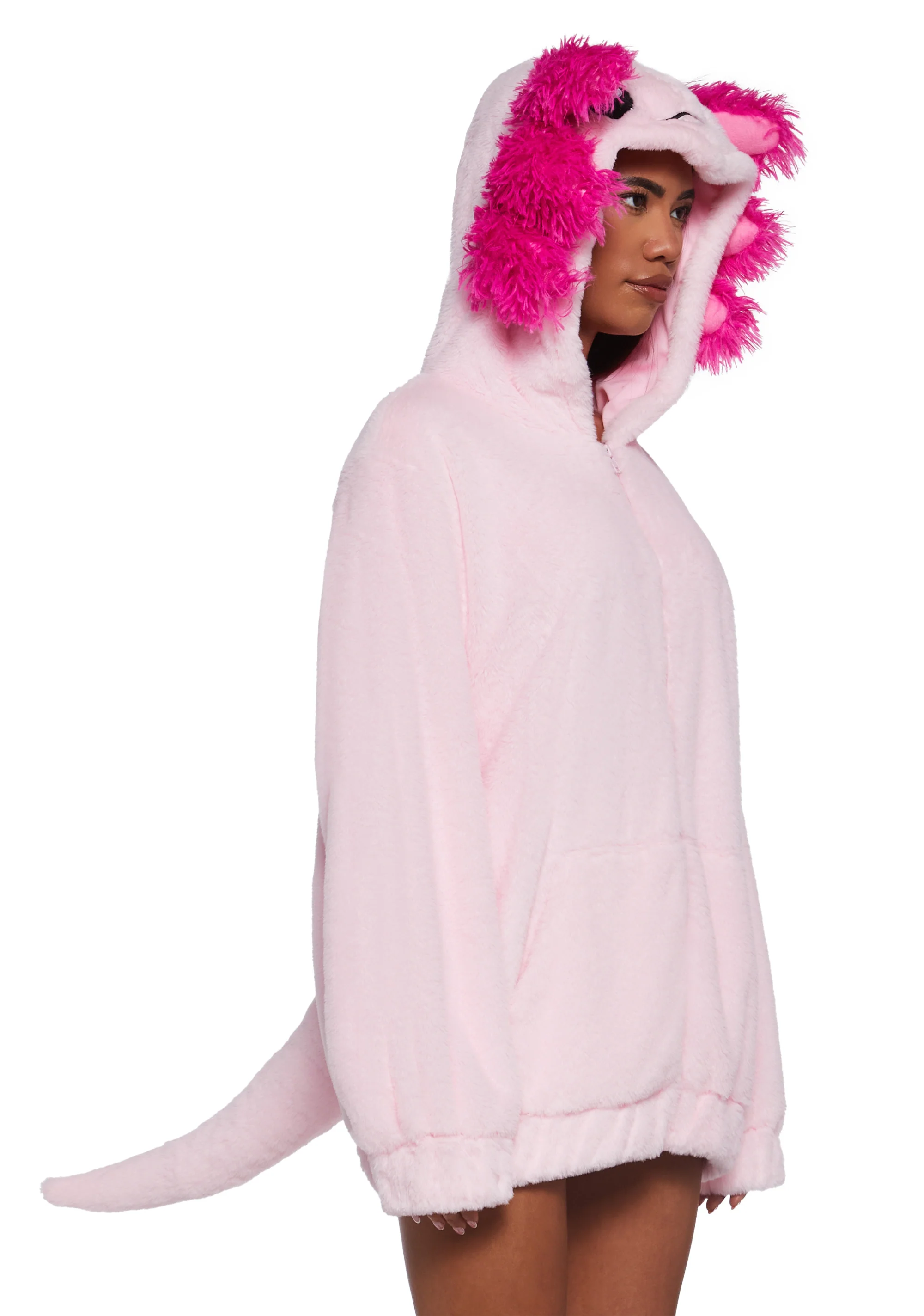 Axolotl Faux Fur Hoodie - Image 3