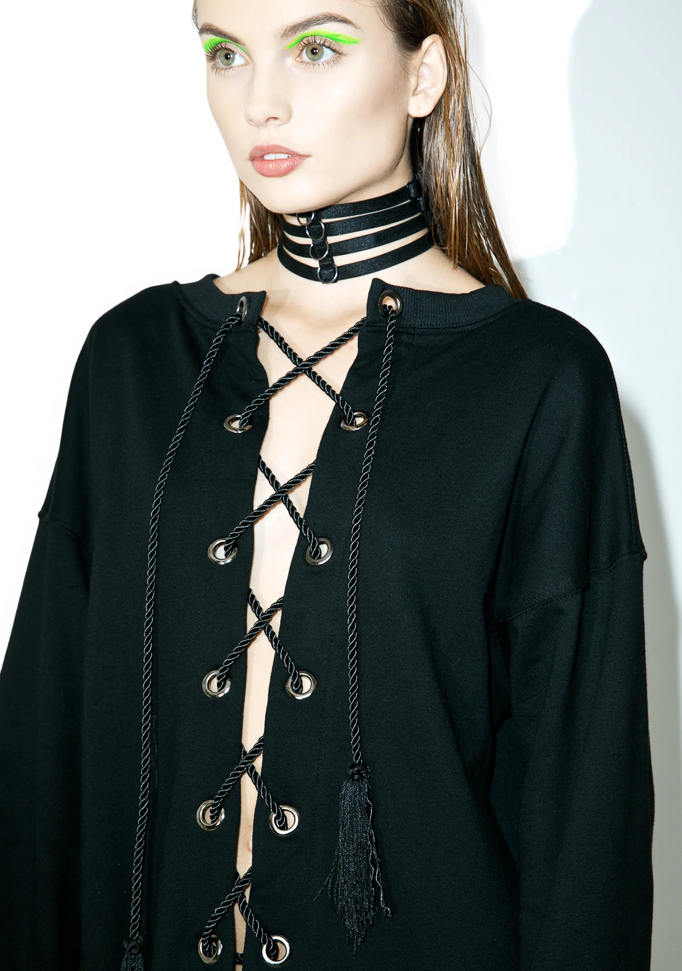 Azalea Lace-Up Sweater Dress - Image 2