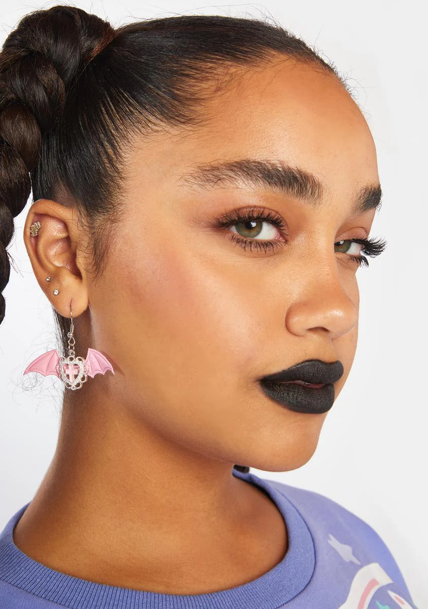 Babe Looking Daggers Bat Earrings - Image 4
