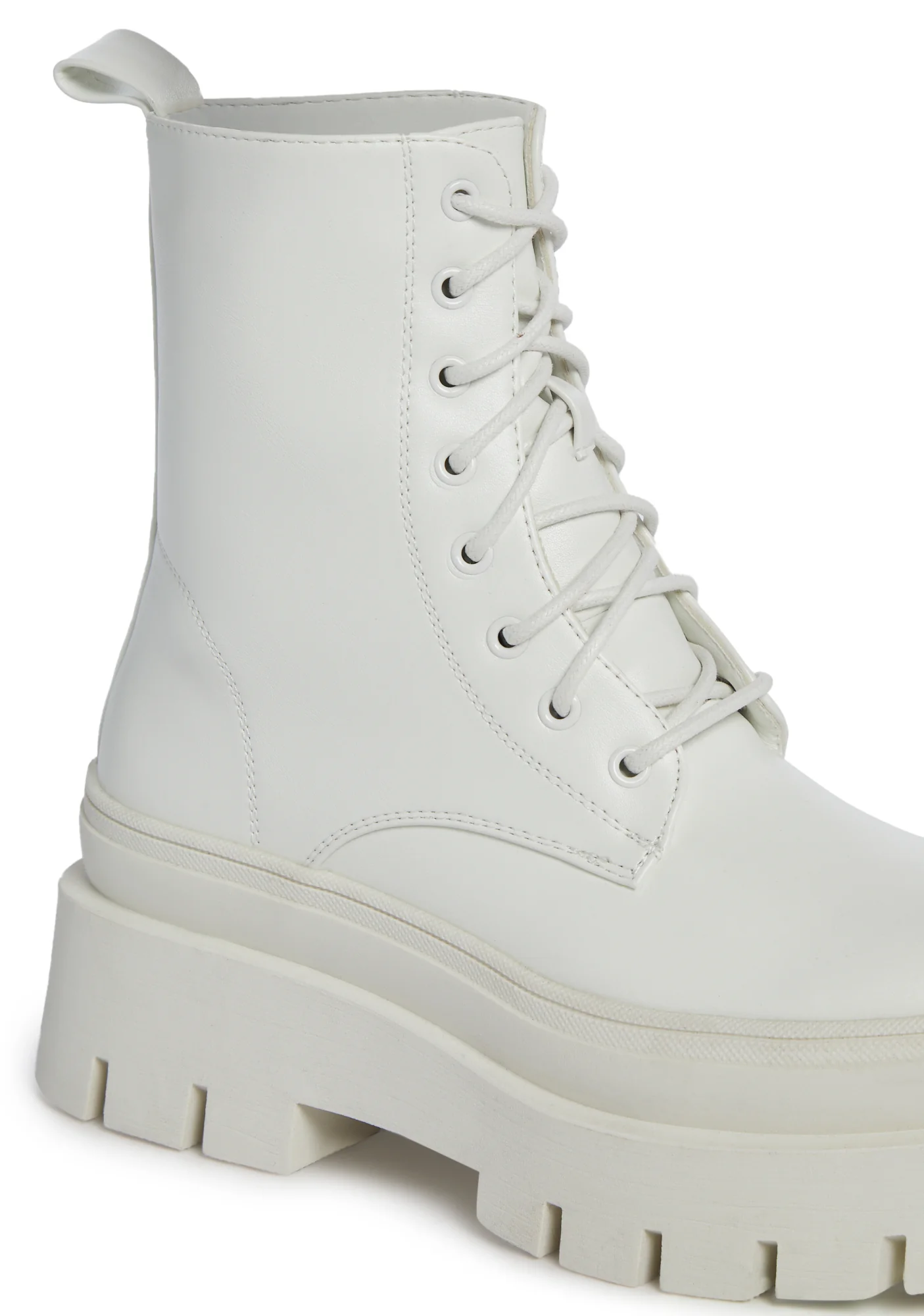 Back N’ Forth Combat Boots- White - Image 2