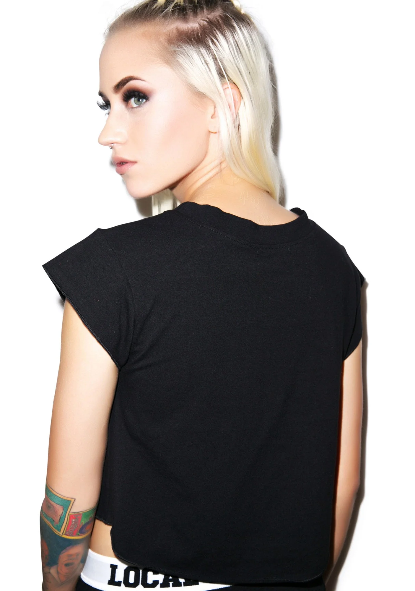 Back To Ba-sikks Crop Tee - White - Image 10