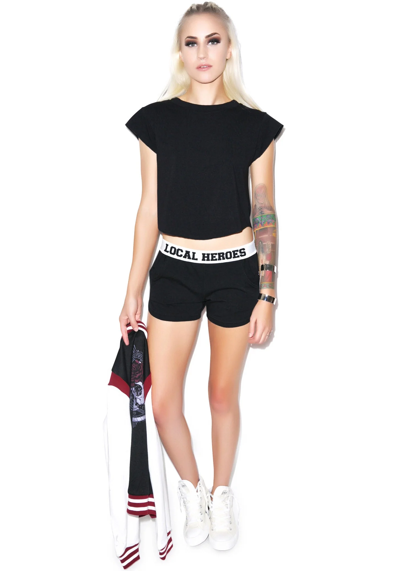 Back To Ba-sikks Crop Tee - White - Image 9