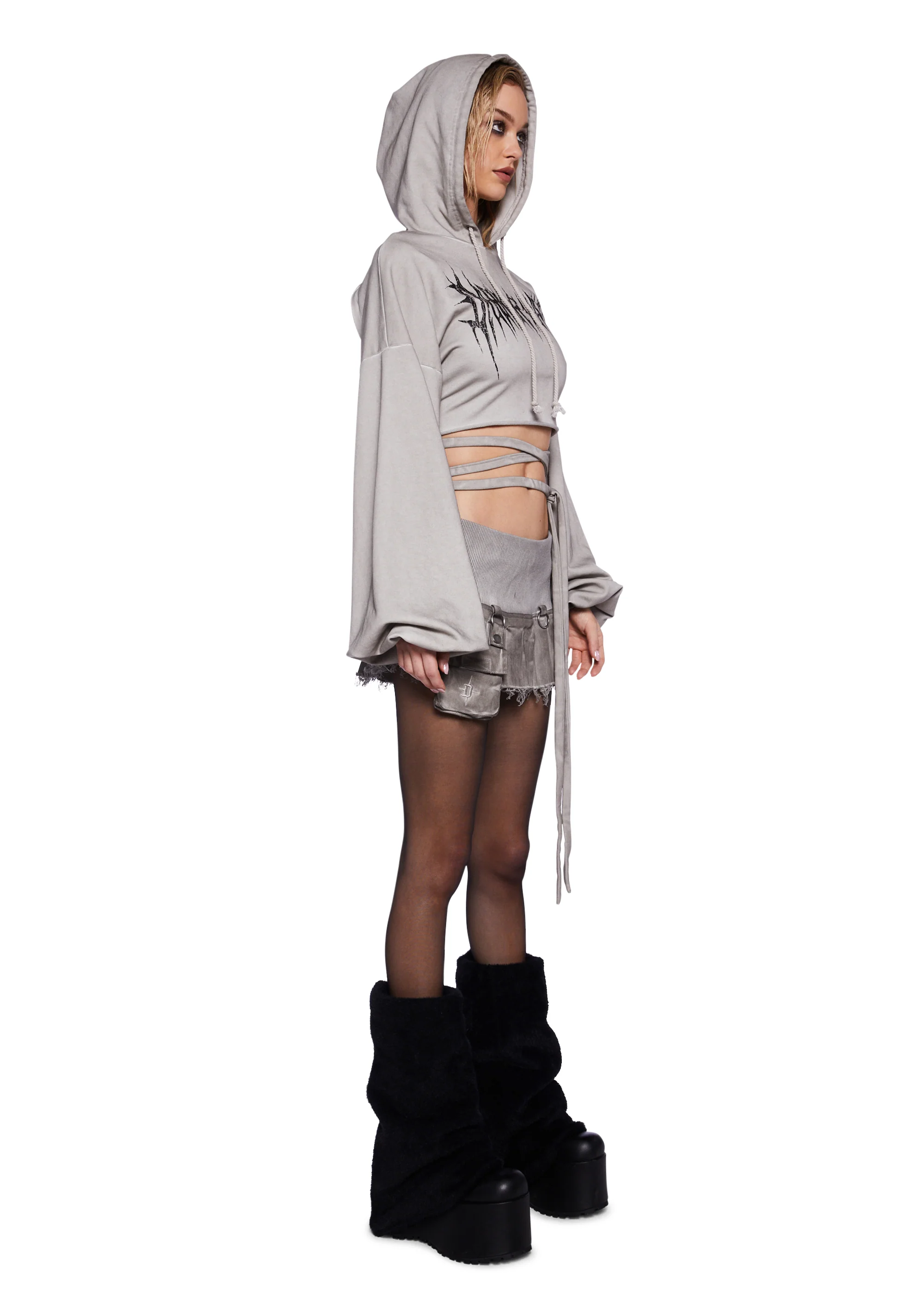 Pitch Backless Cropped Hoodie - Image 3