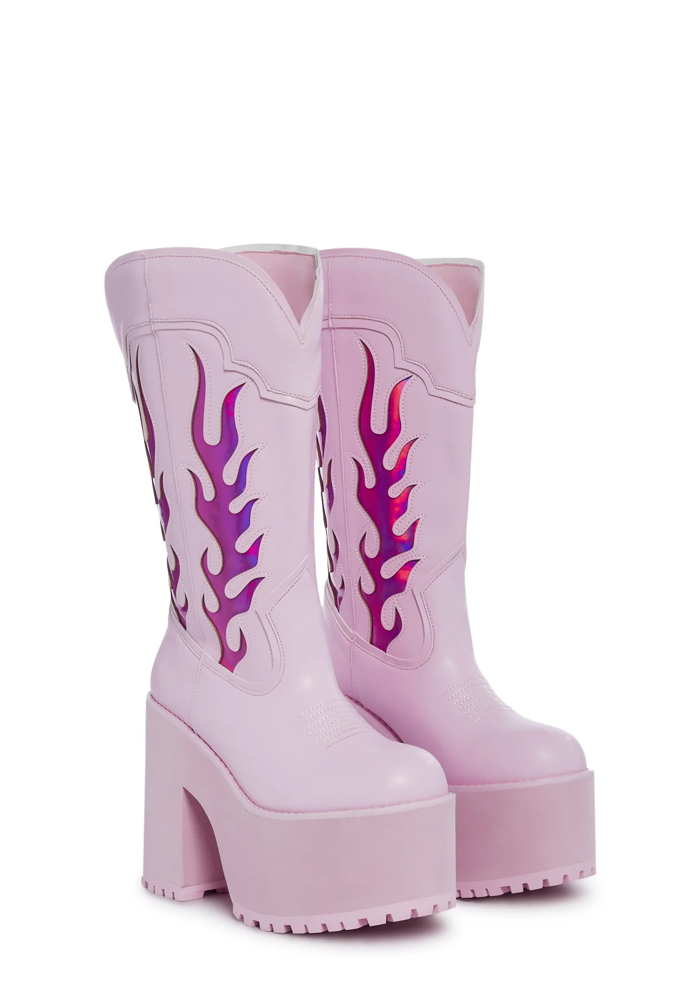 Bad B Flame Cowboy Boots - Pink - Image 3