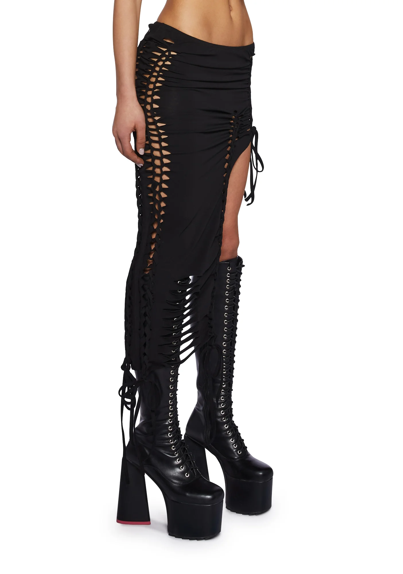 Bad Habits Midi Skirt-Black - Image 3