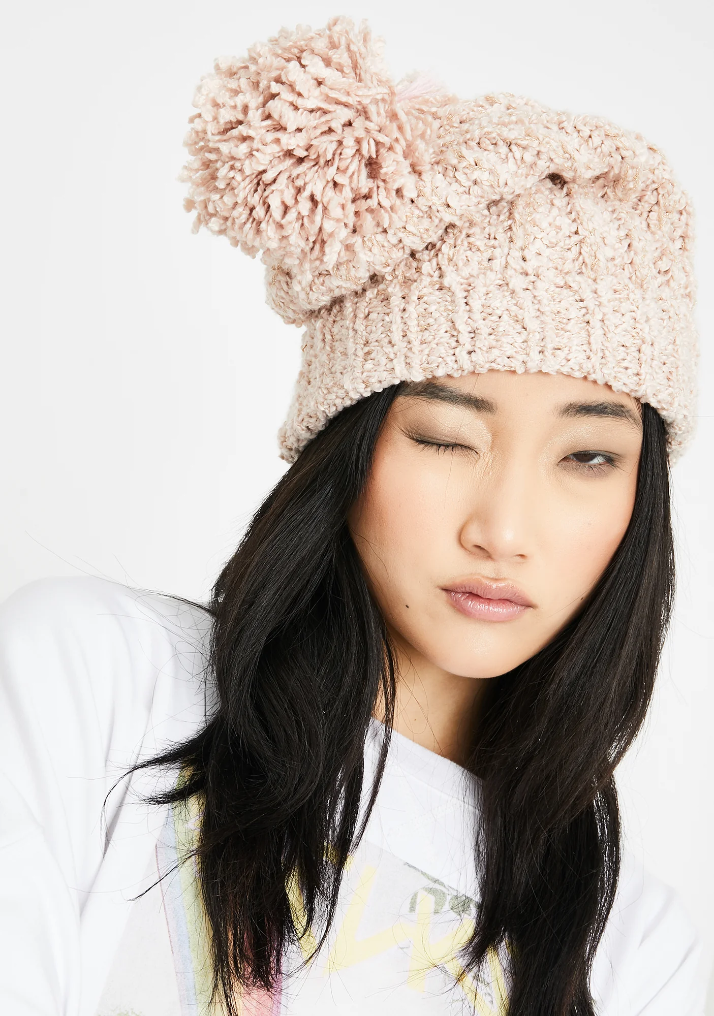 Bae Barely Makin' It Pom Pom Beanie - Image 3