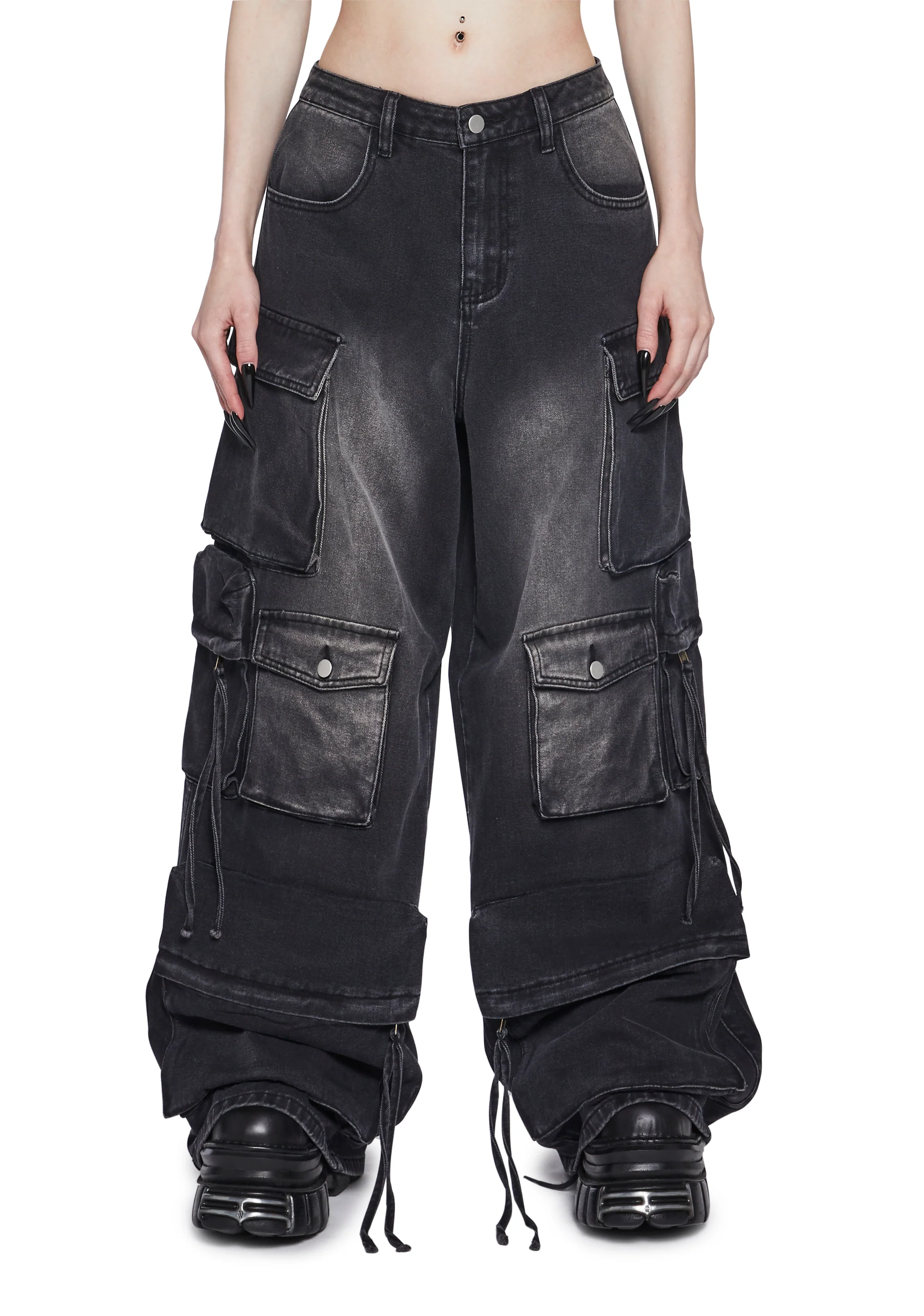 Wicked Persuasion Cargo Jeans - Black - Image 4