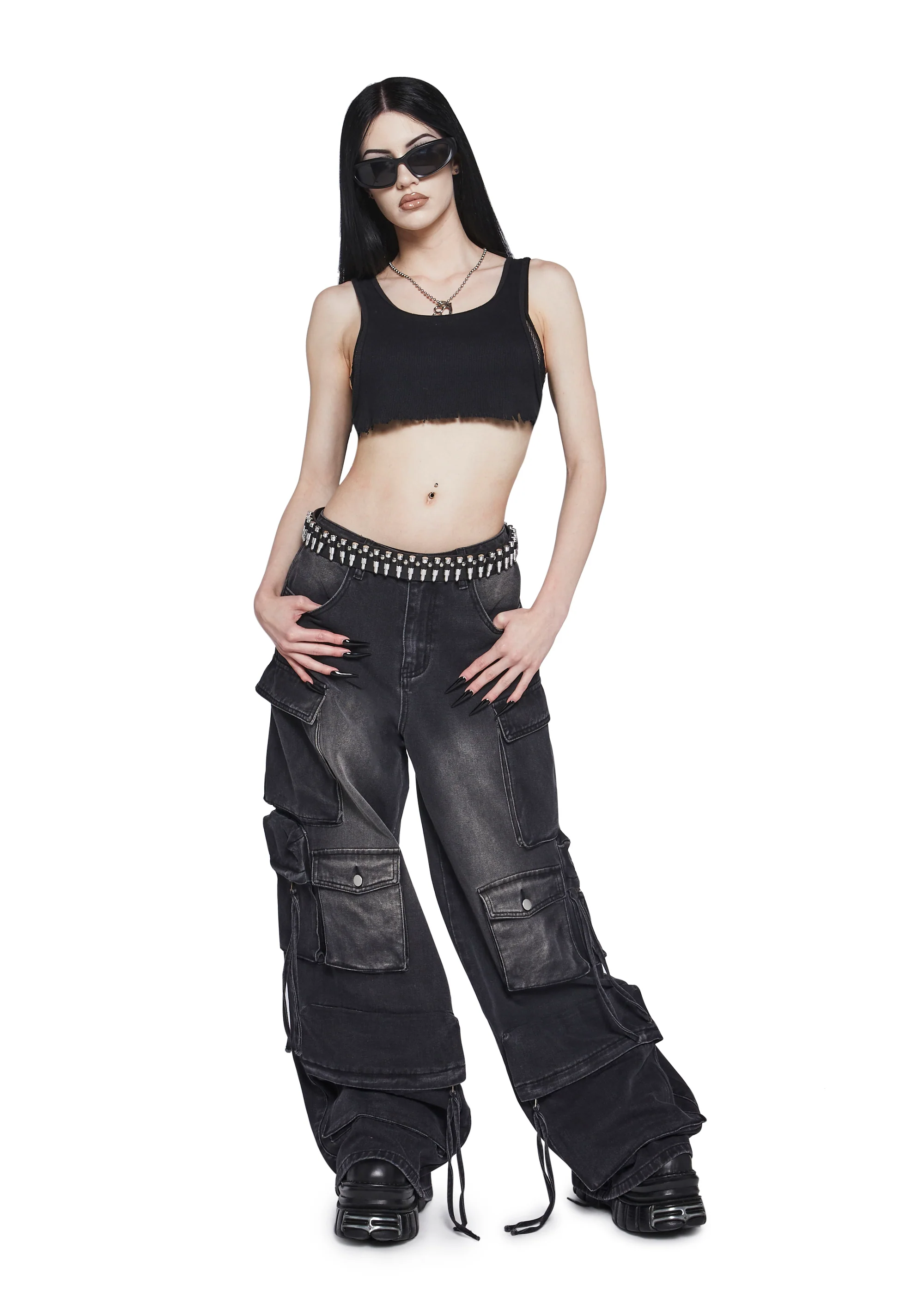 Wicked Persuasion Cargo Jeans - Black - Image 5