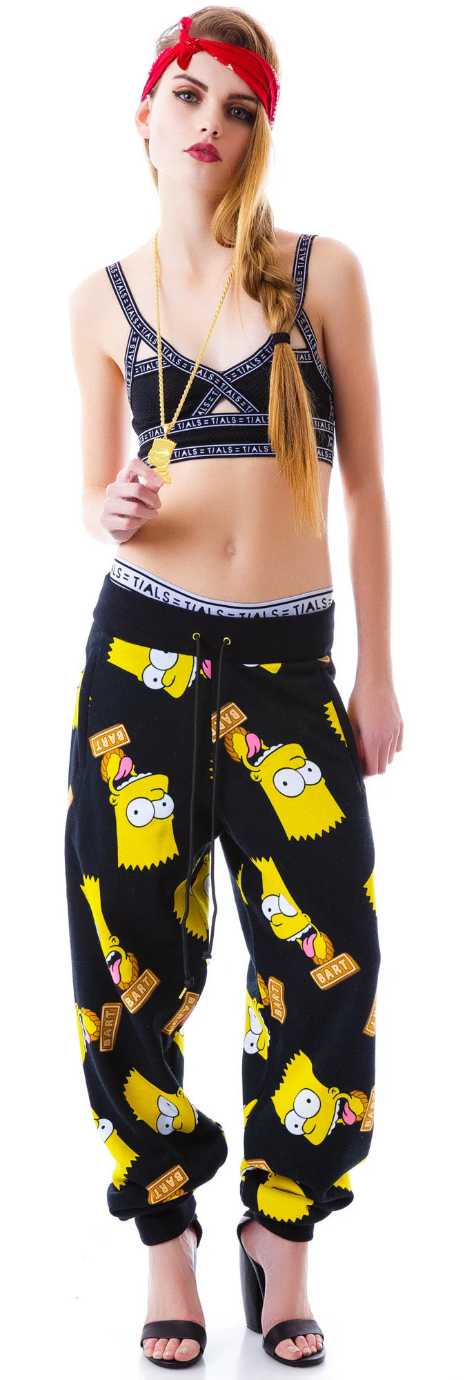 Bart Face Sweat Pants - White - Image 8