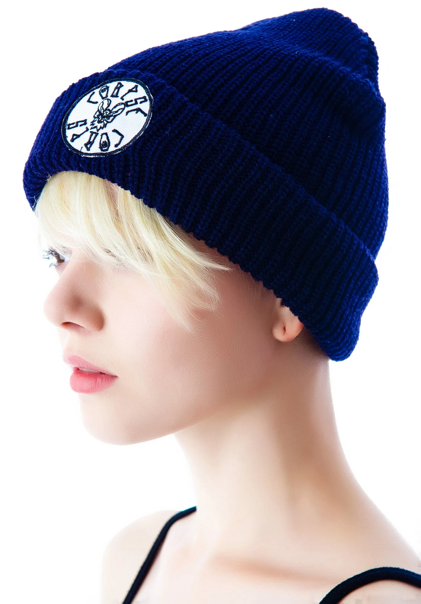 Bat Patch Beanie - Dark Blue - Image 4