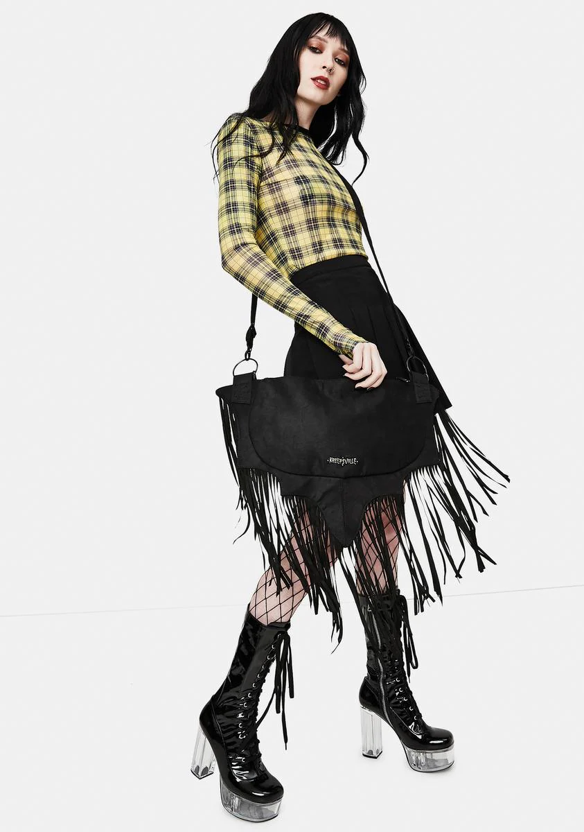 Bat Wing Fringe Shoulder Bag - Image 2
