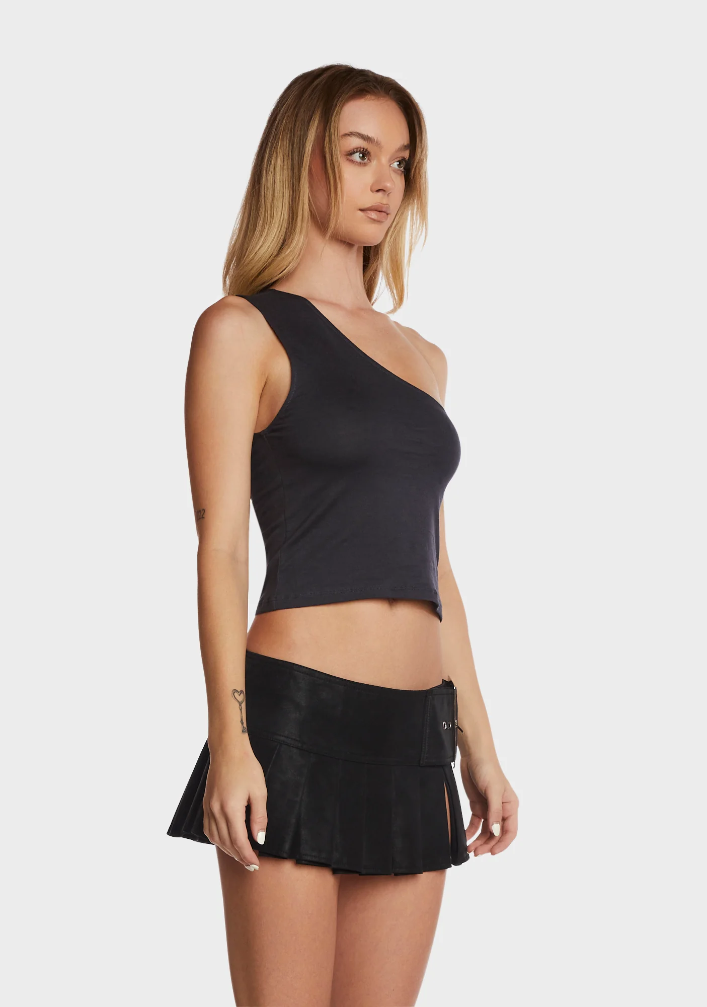 Bay One Shoulder Top - Black - Image 3
