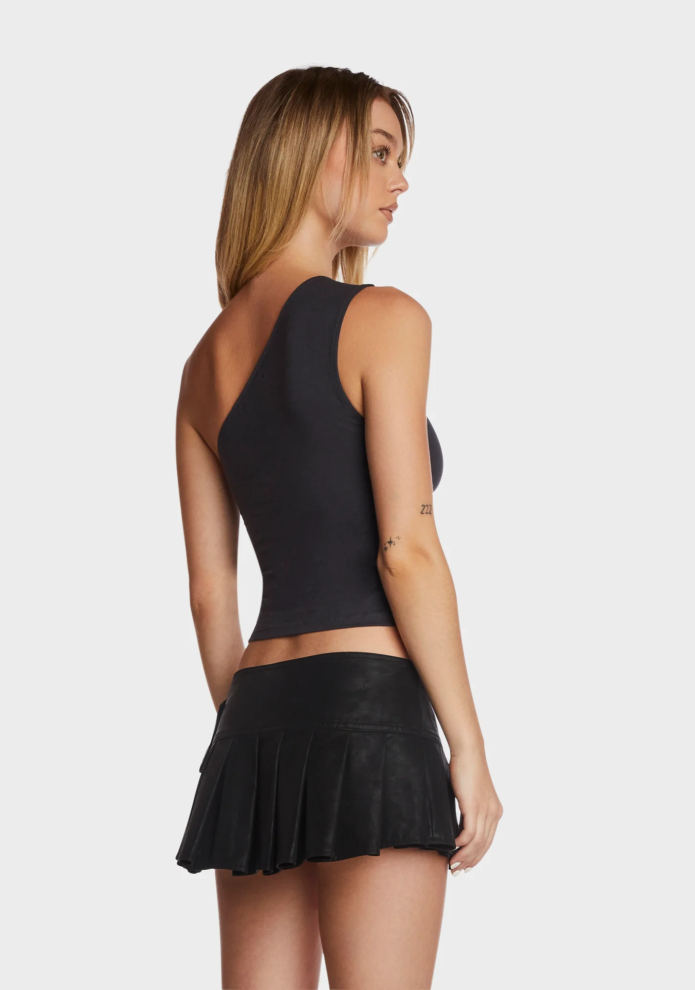 Bay One Shoulder Top - Black - Image 4