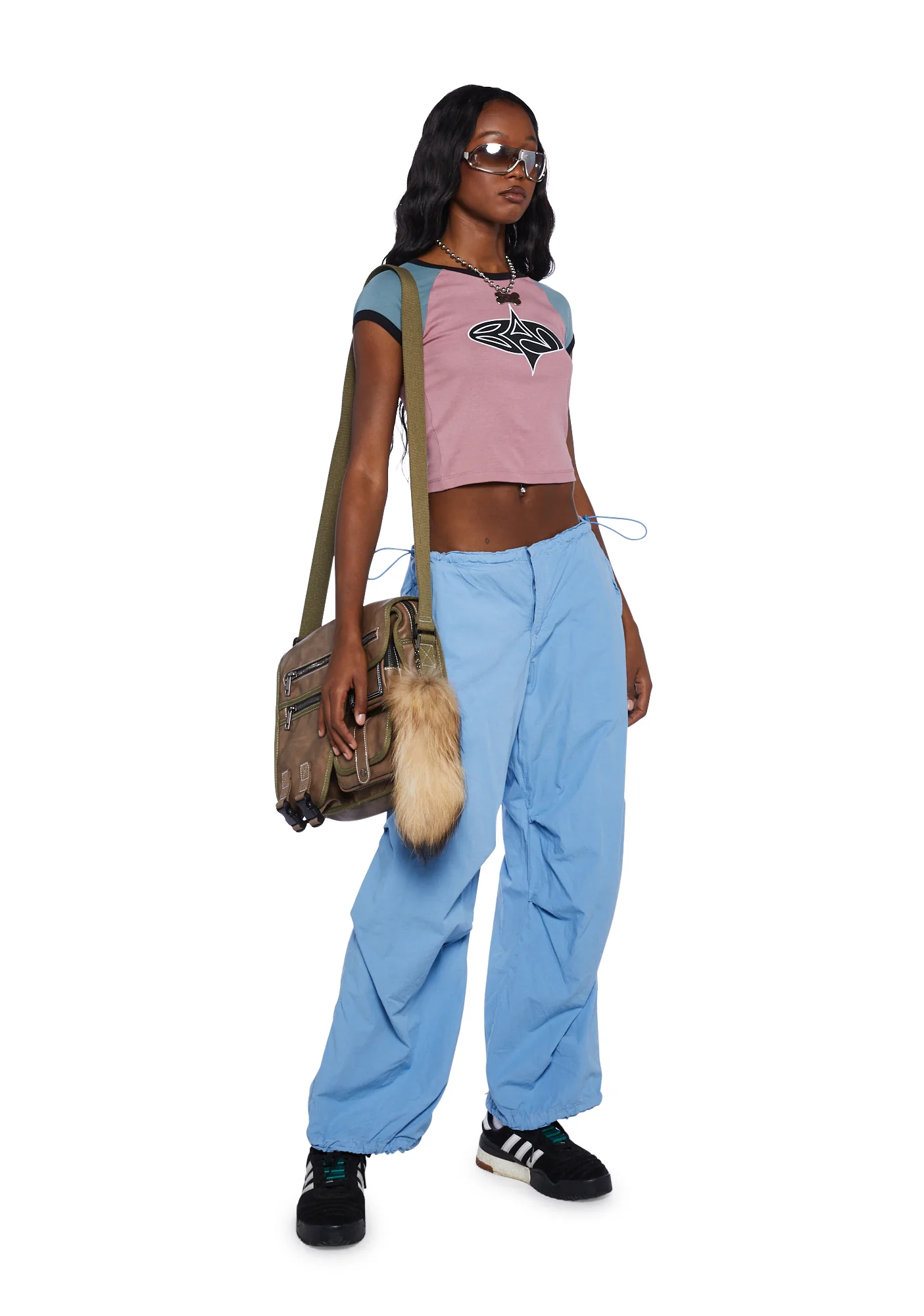 Baggy Cargo Pants - Blue - Image 2