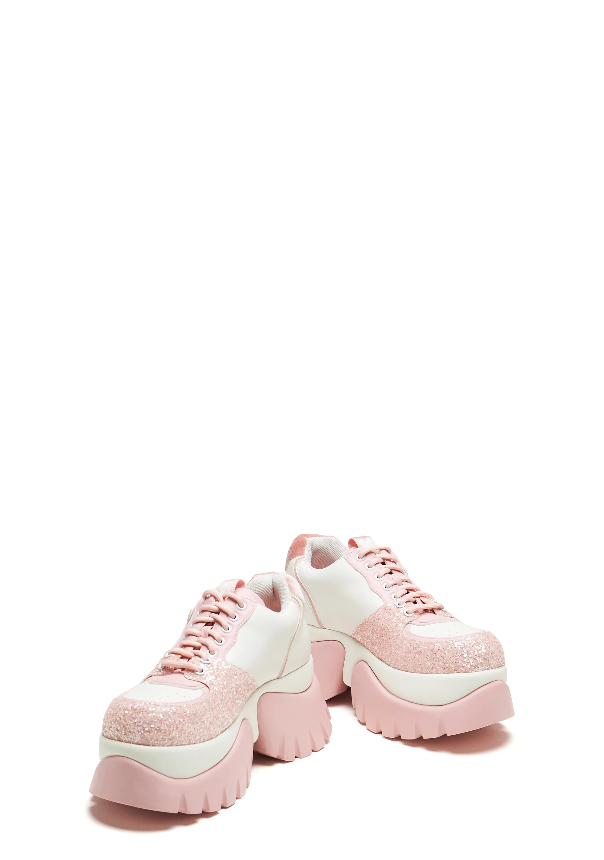 Bear Blushes Chunky Glitter Trainers - Pink - Image 3