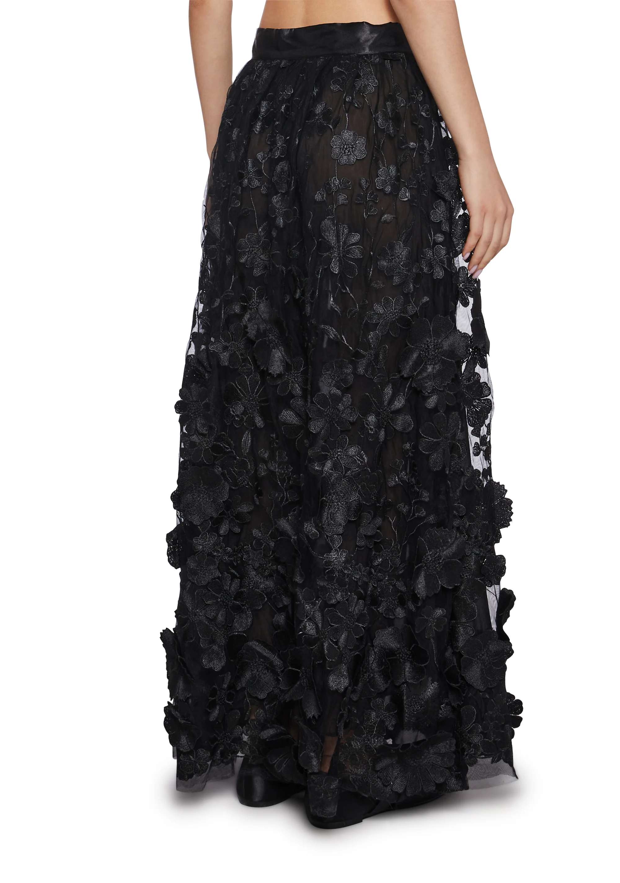 Floral Dreams Maxi Skirt - Black - Image 4