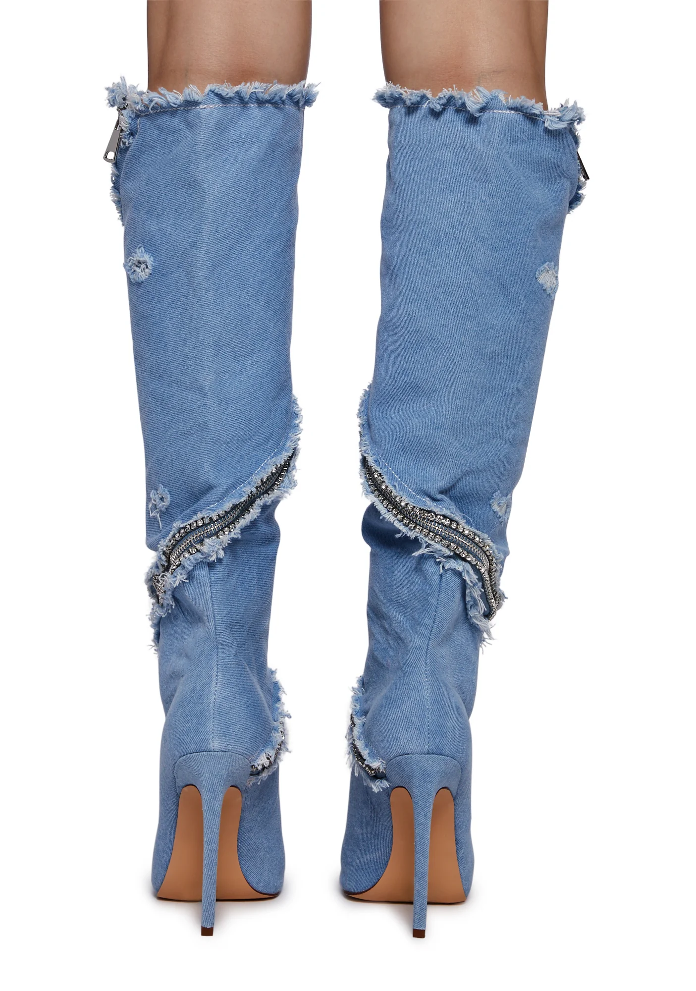 Bebop Denim Stiletto Boots - Image 4