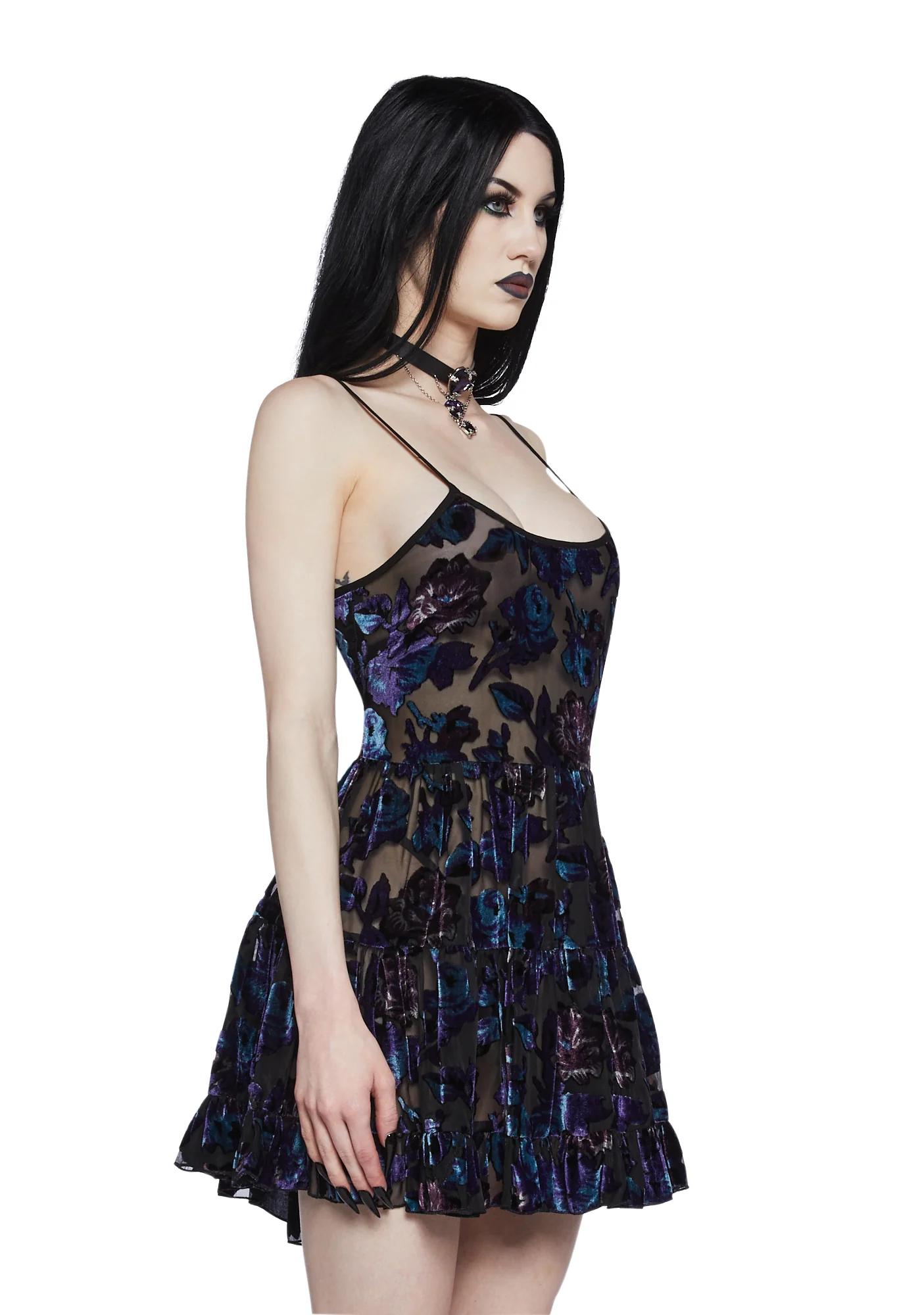 Befallen Romance Mini Dress - Purple - Image 3