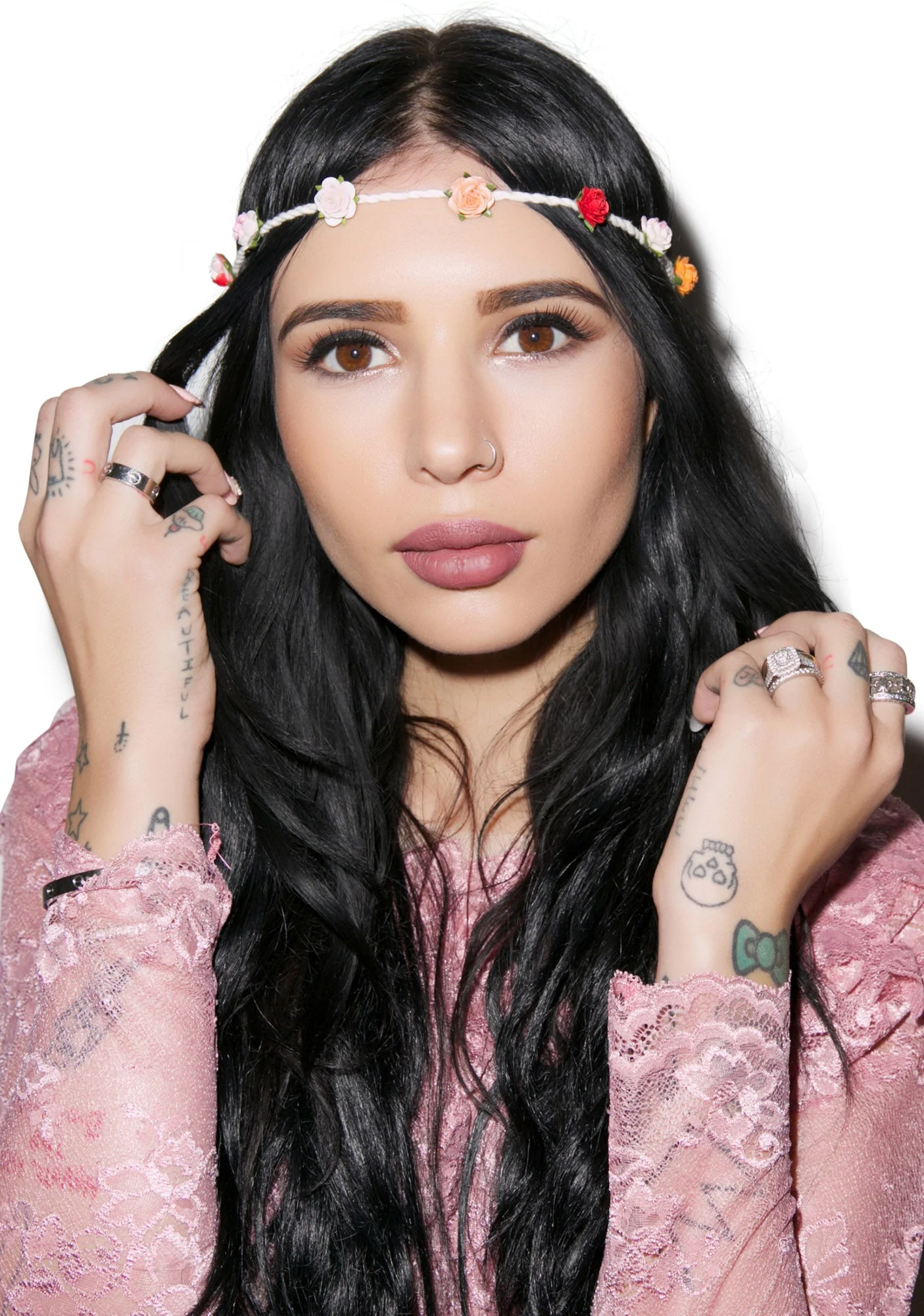 Bella Floral Headband - Pink - Image 9