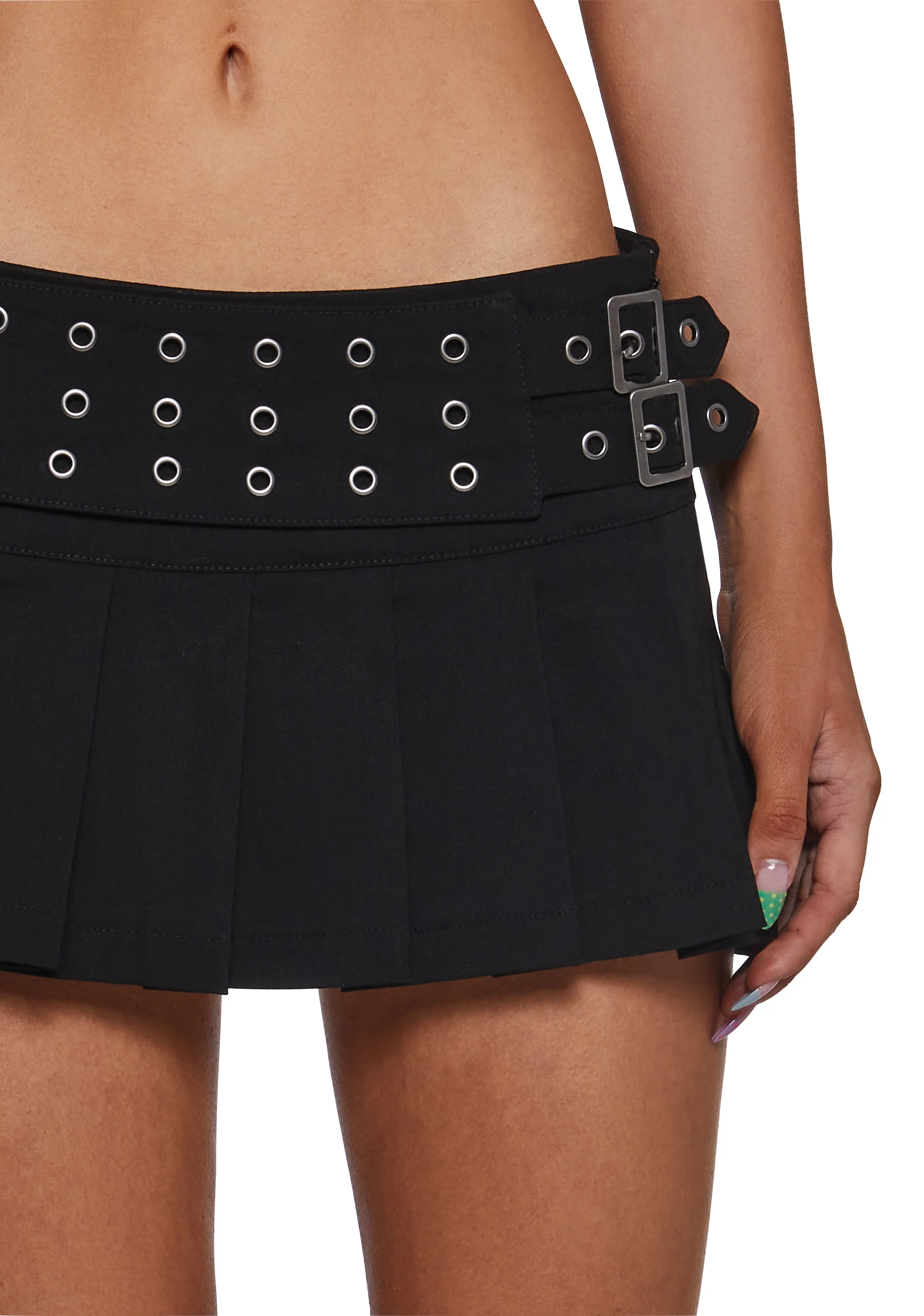 Punk Pleated Mini Skirt - Image 5