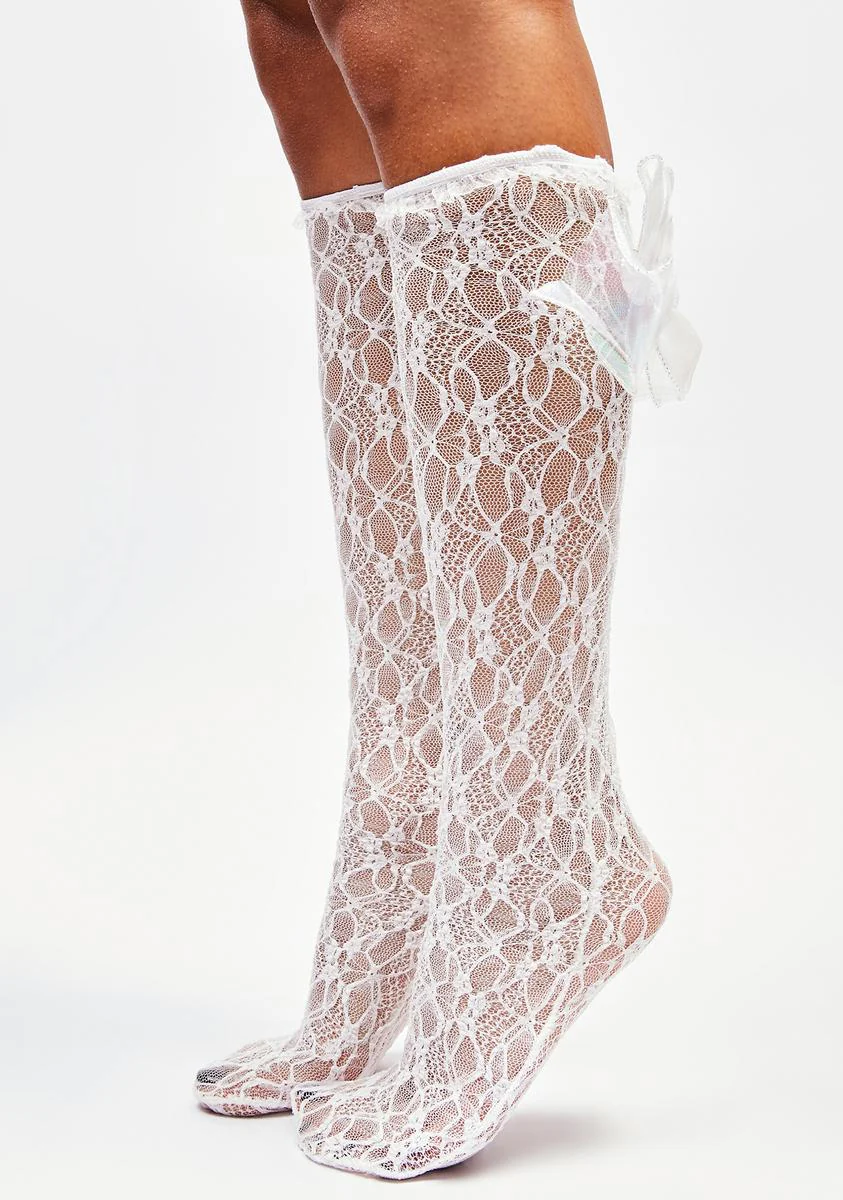 Better Off Lace Knee High Socks - Image 2