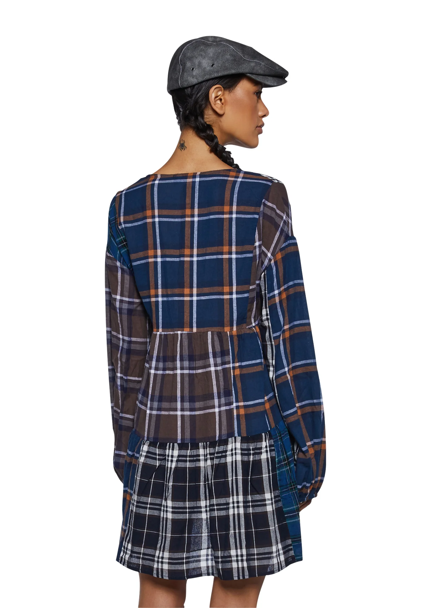 Better Together Plaid Mini Dress- Brown - Image 4
