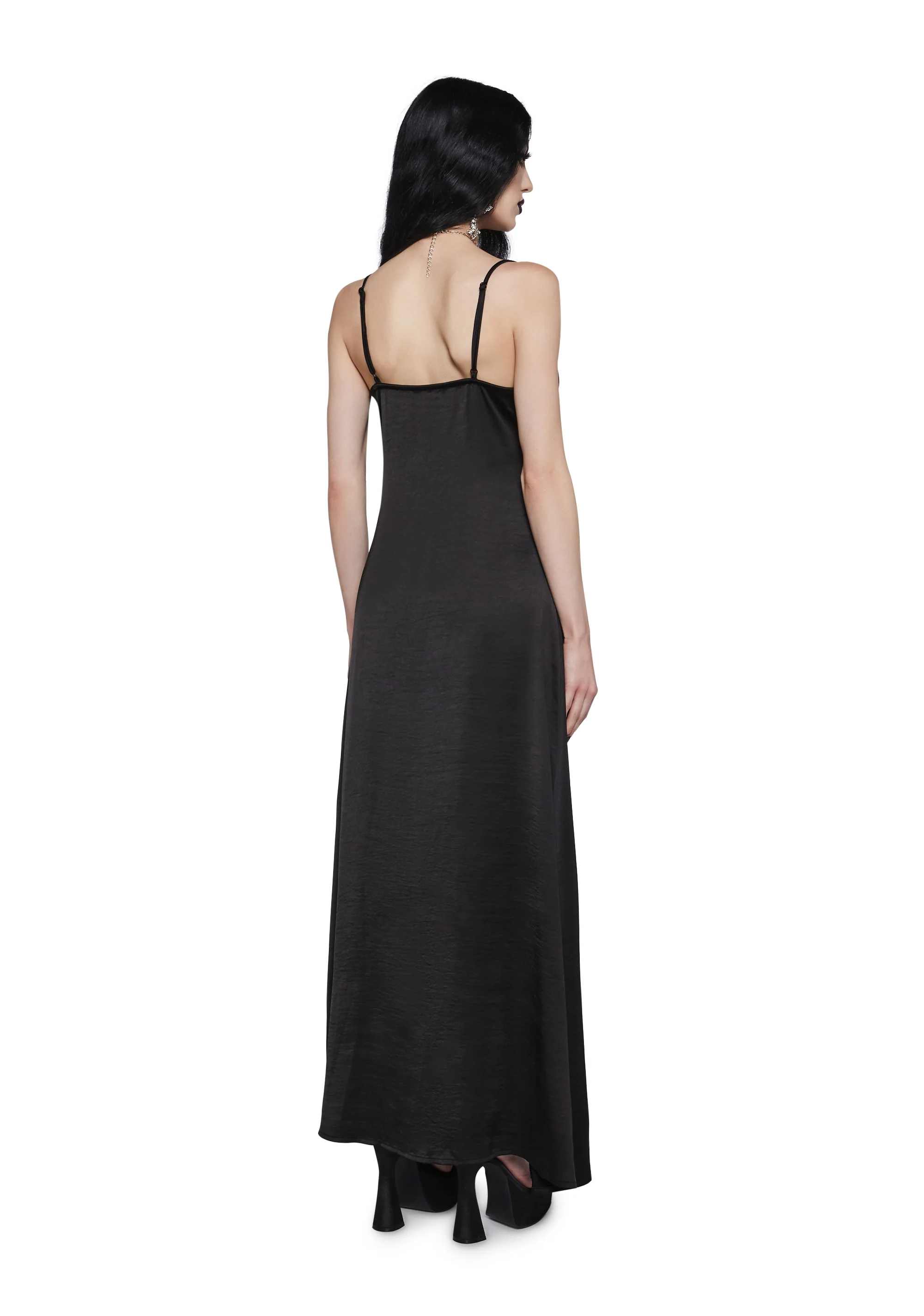 Bewitching Moon Satin Maxi Dress - Image 4