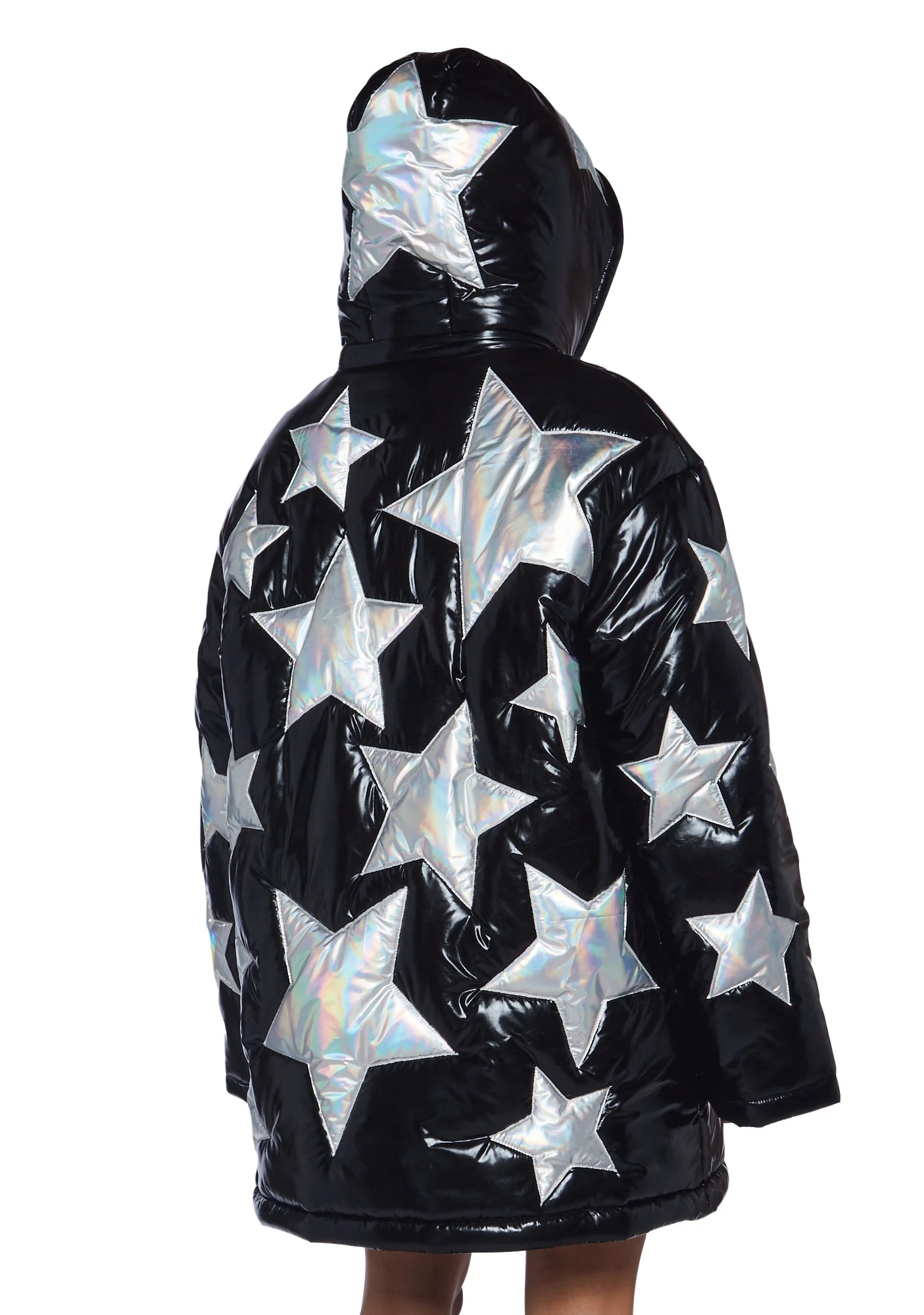 Beyond The Stars Puffer Jacket- Black - Image 4
