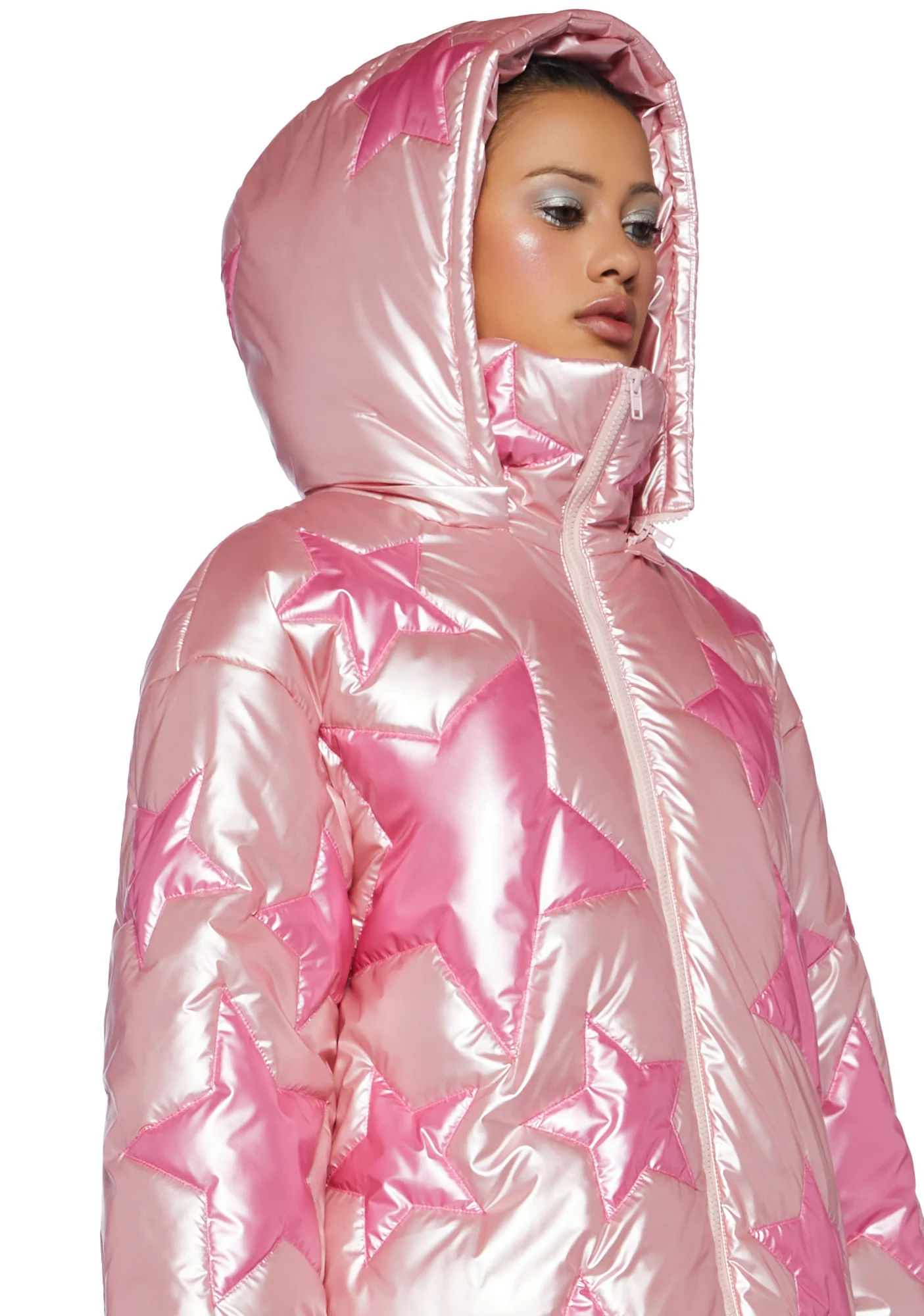 Beyond The Stars Puffer Jacket- Pink - Image 5