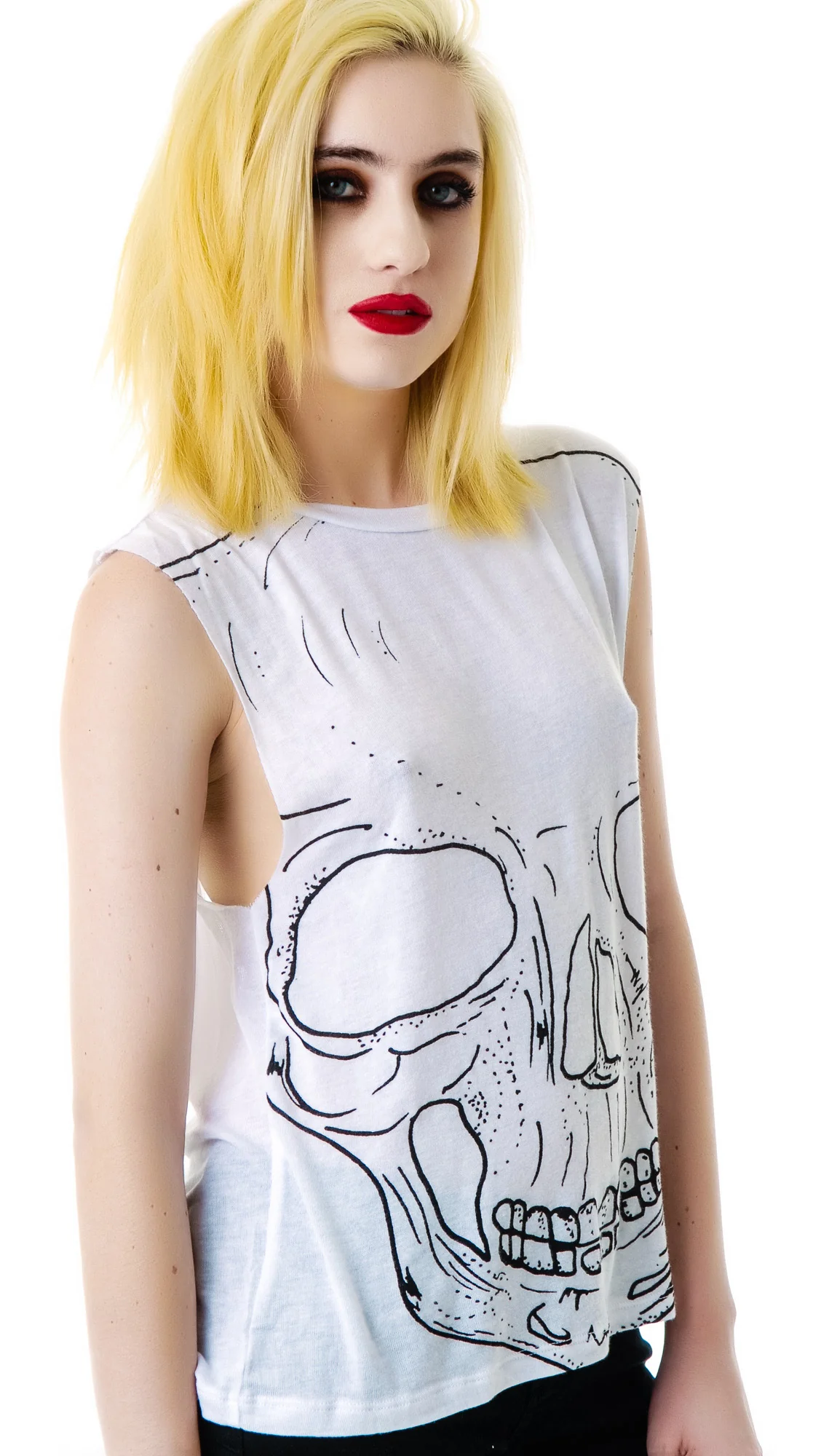 Big Skull Twist Back Moto Tank