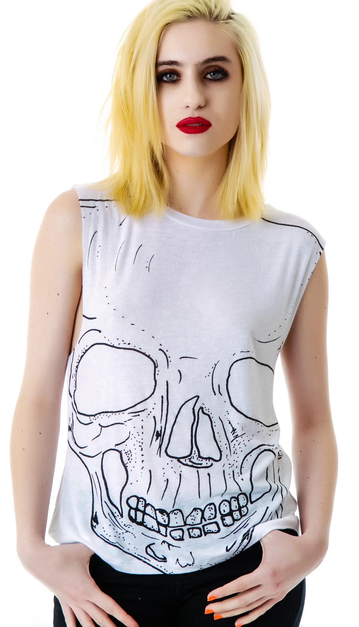 Big Skull Twist Back Moto Tank - Image 2