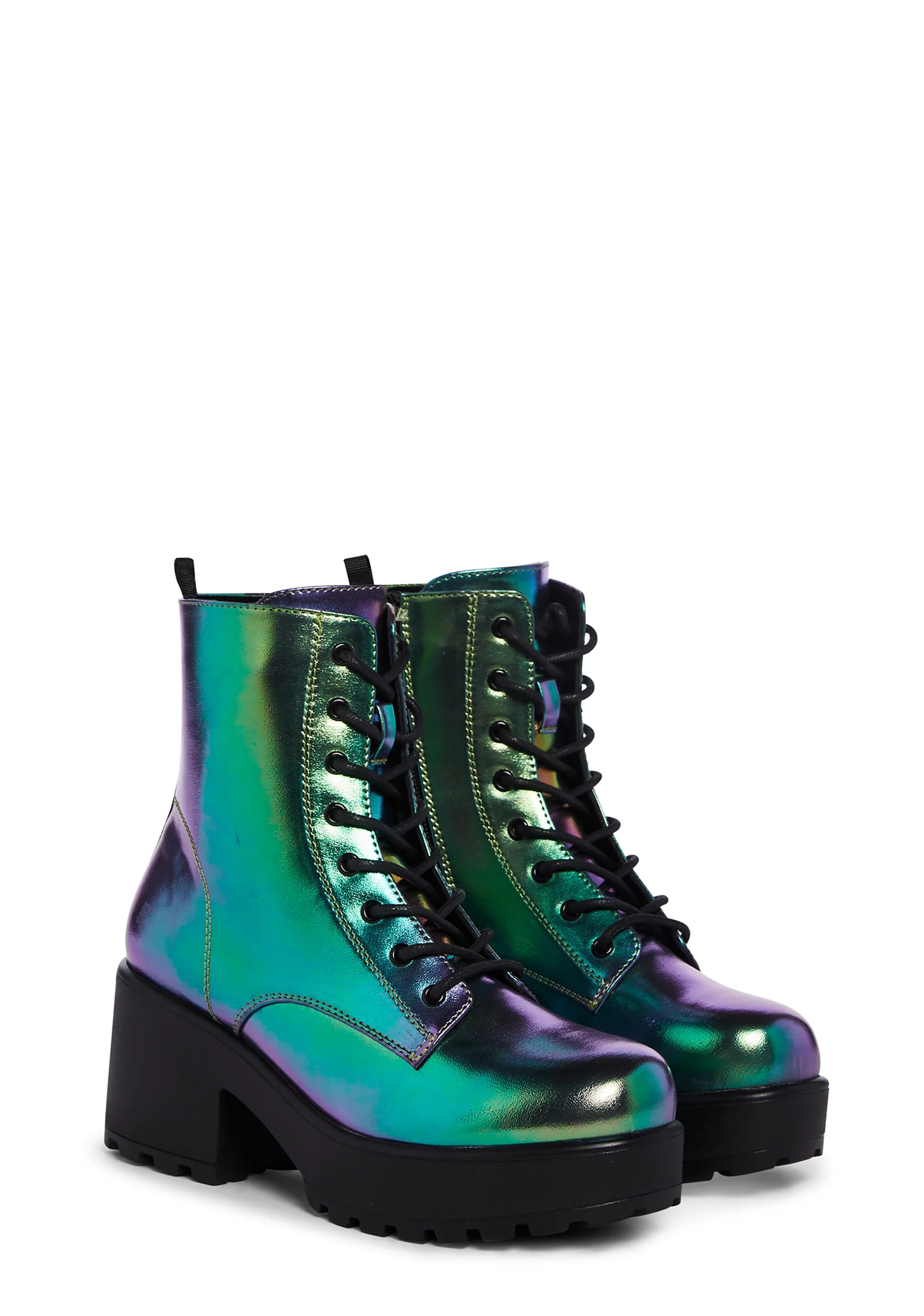 Bismouth Platform Boots - Iridescent Green - Image 3