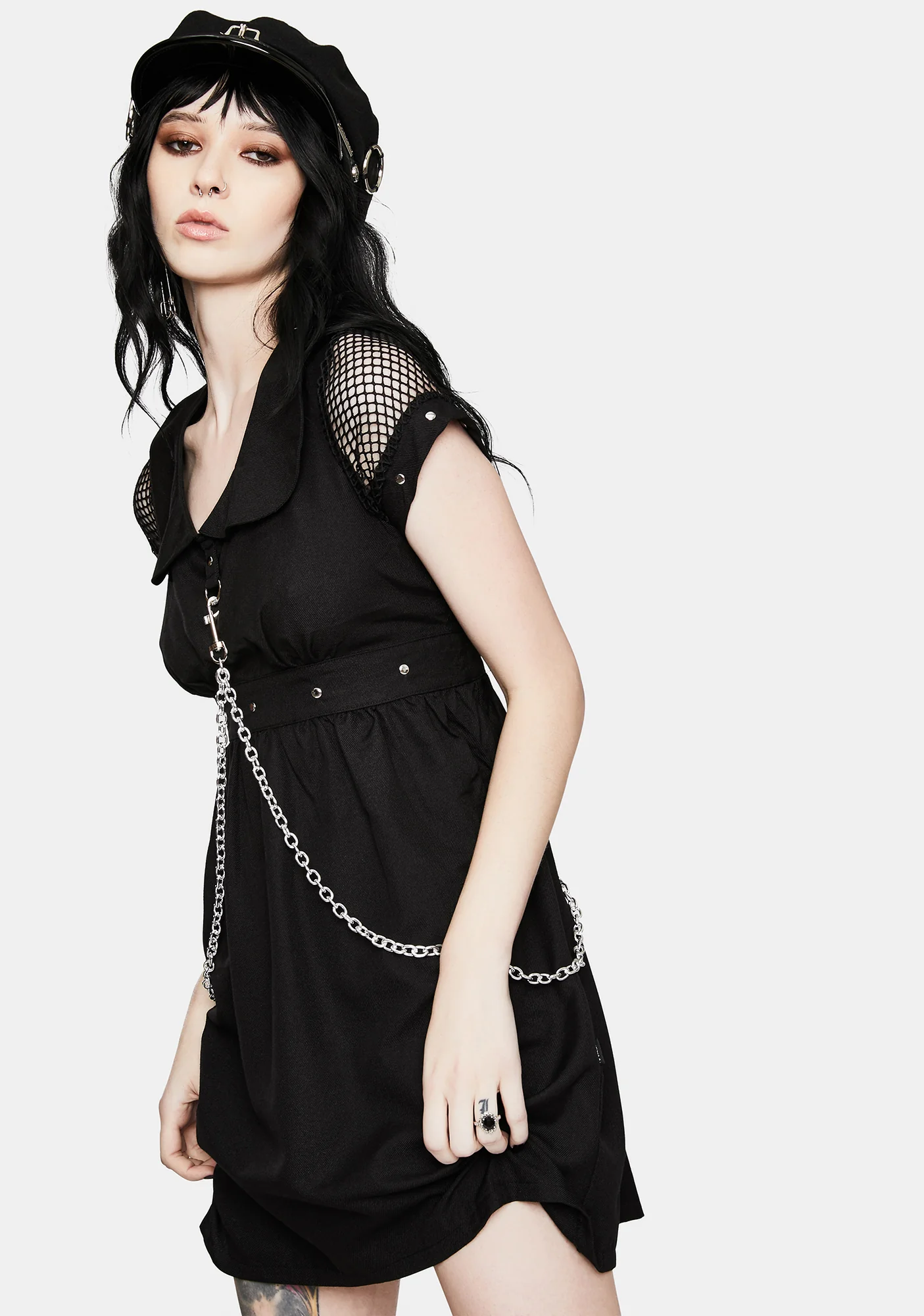 Black Chain Strap Mini Dress - Image 2