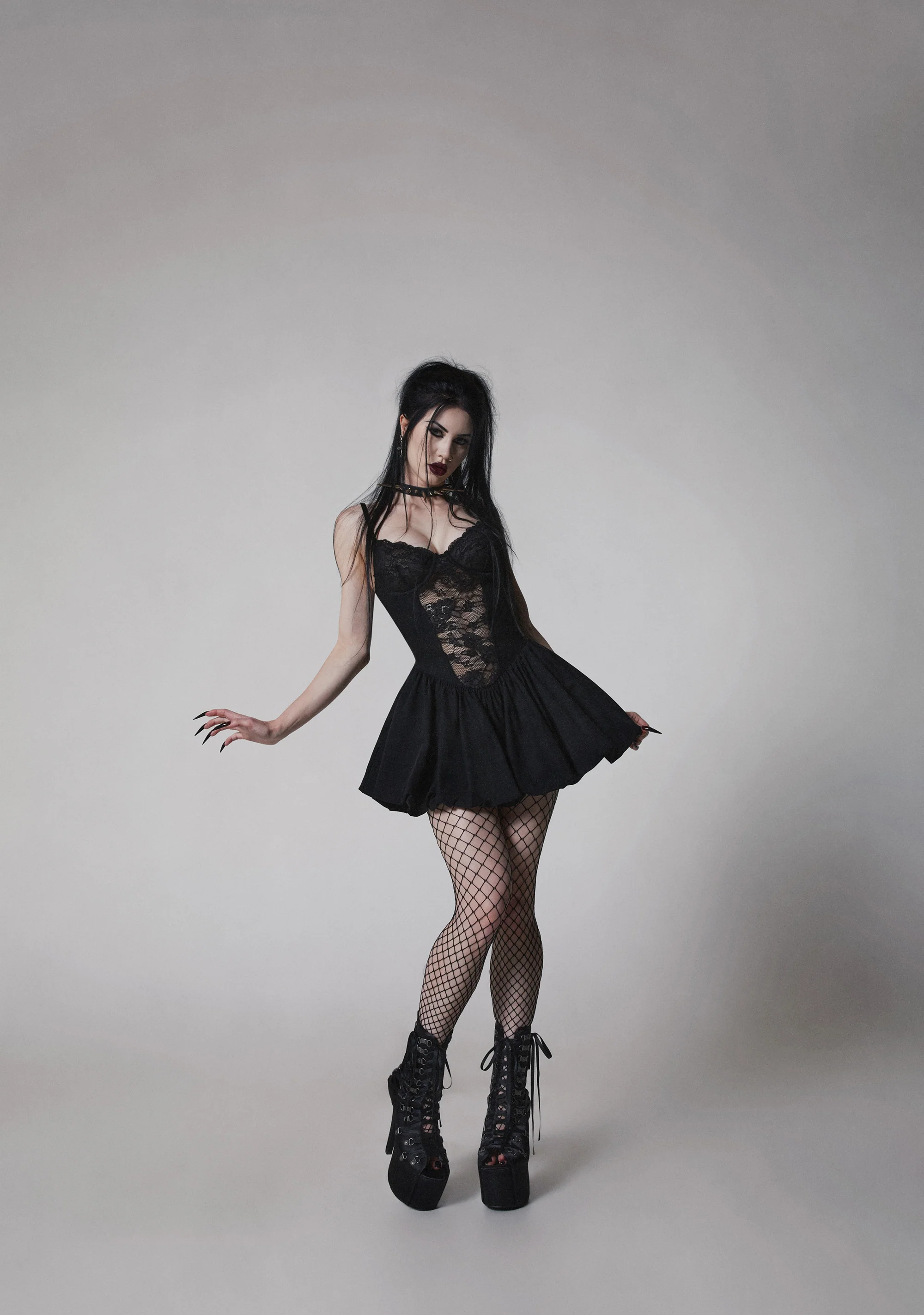 Dark Glow Lace Dress - Image 12