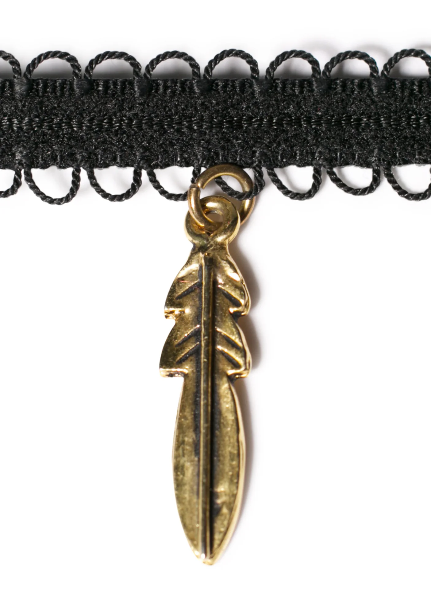 Black Lace Feather Choker - Image 4