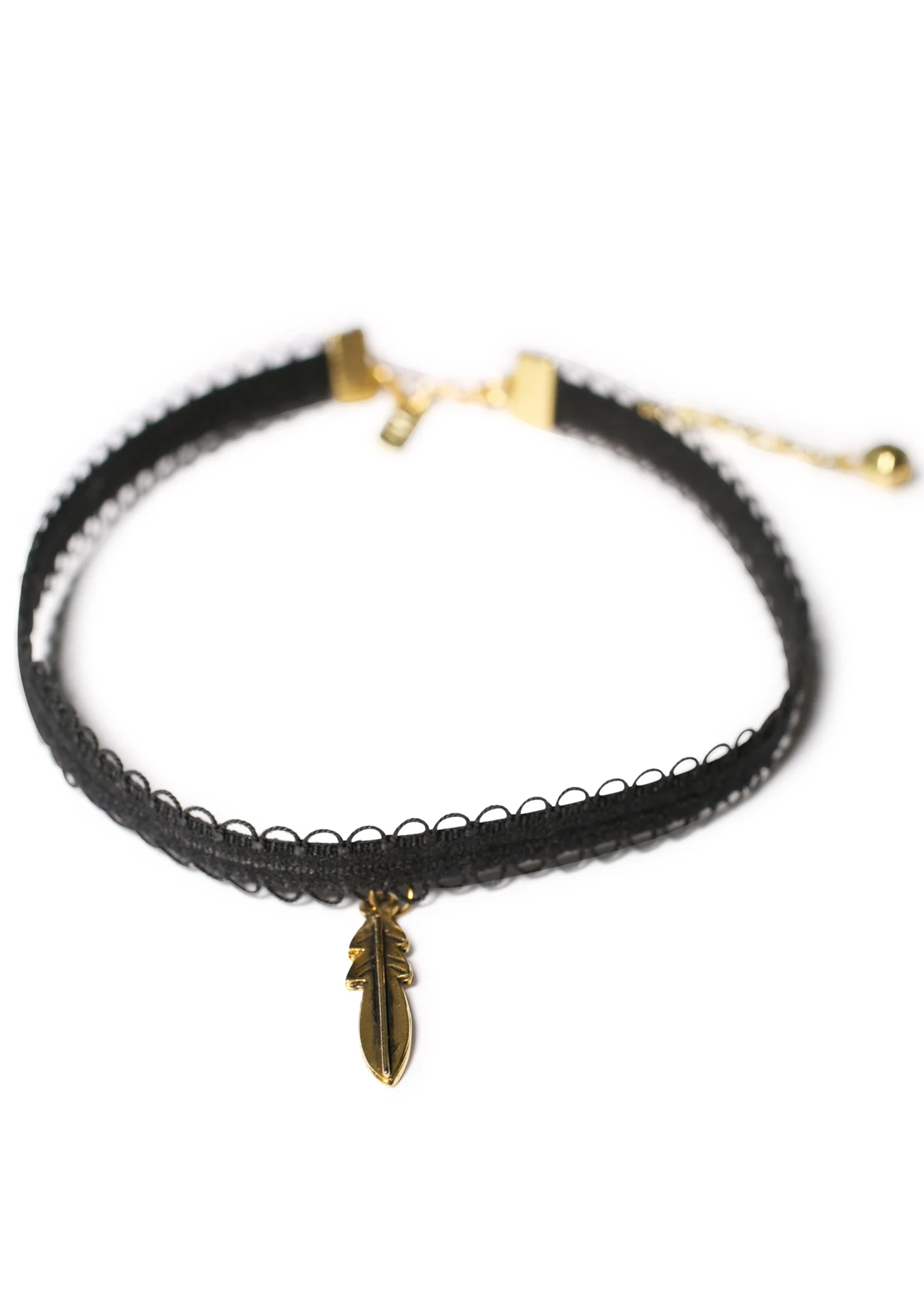 Black Lace Feather Choker - Image 5
