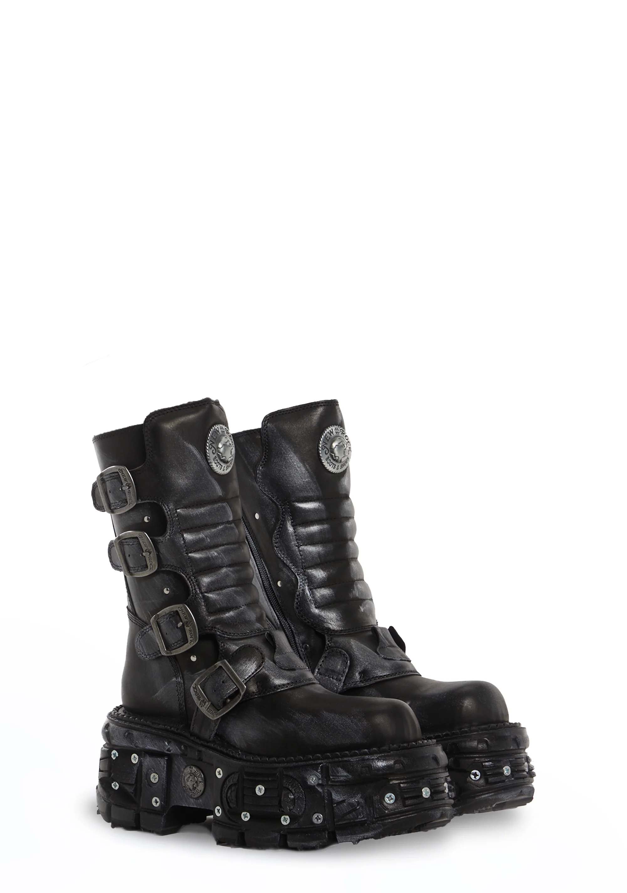 M-373SC-C1 Leather Platform Boots - Image 3
