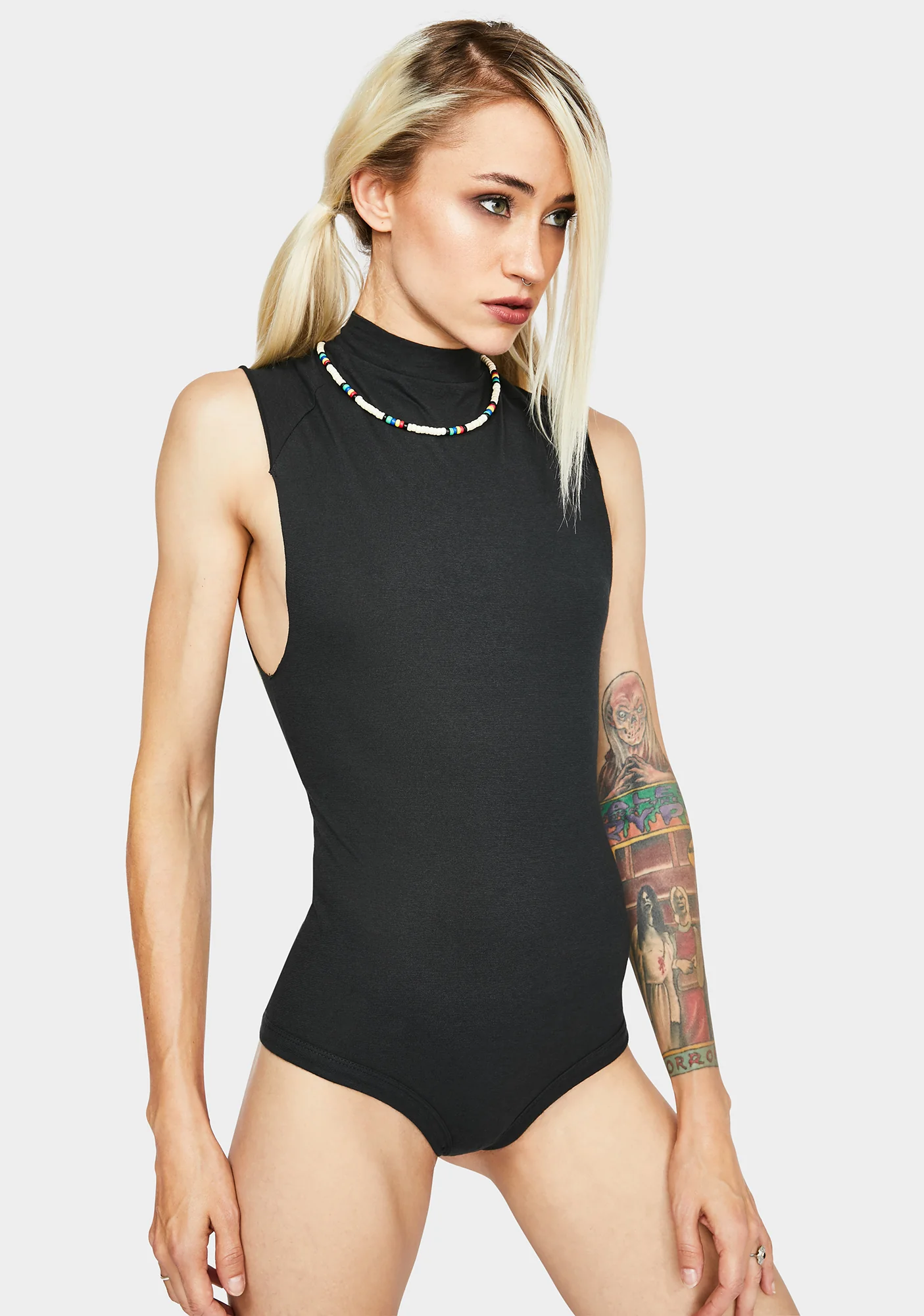 Black Muscle Beach Bodysuit - Image 2