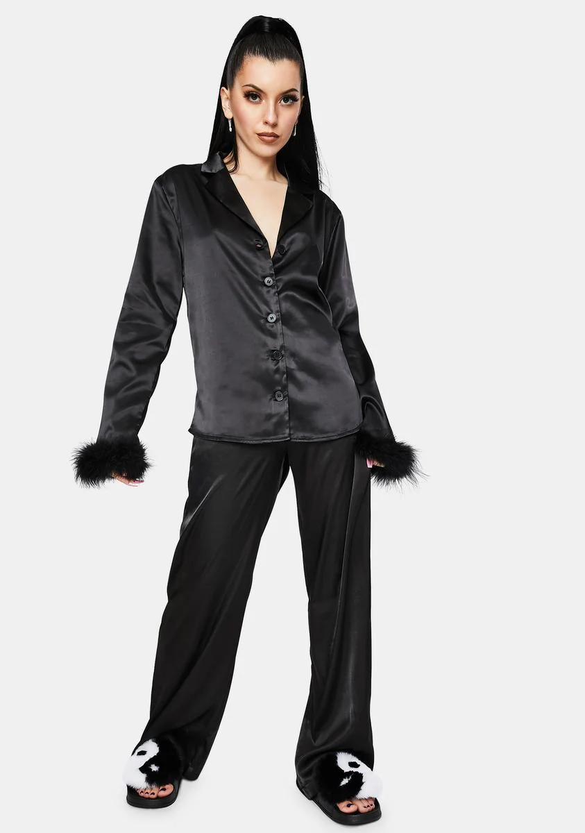 Black Sky Feather Pajamas Pants - Image 2