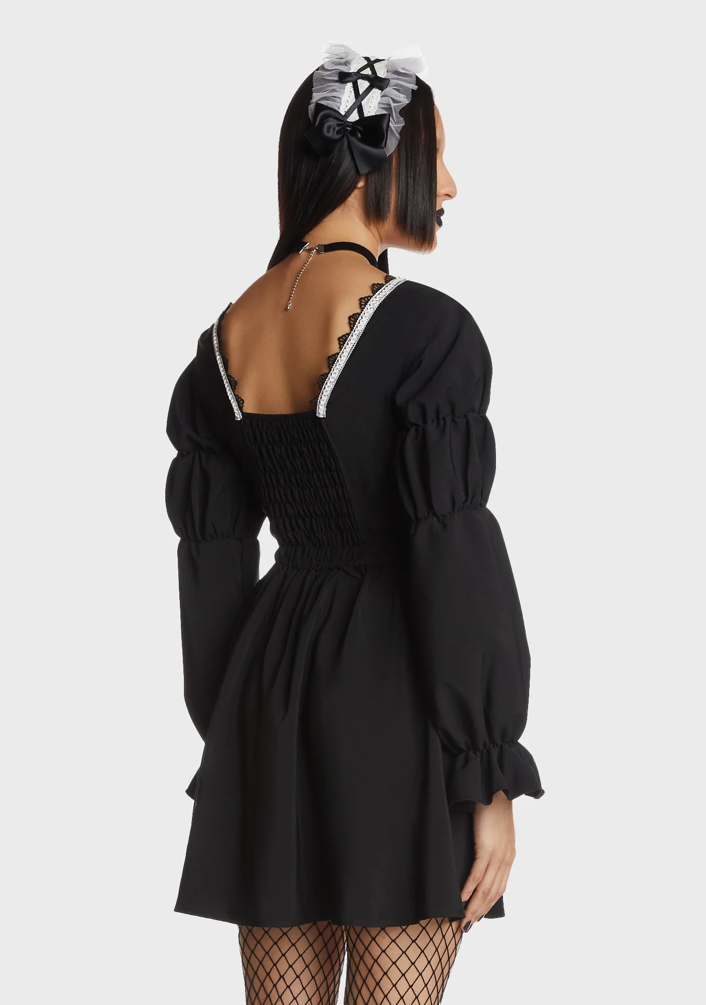 Black White Frilly Doll Dress - Image 3